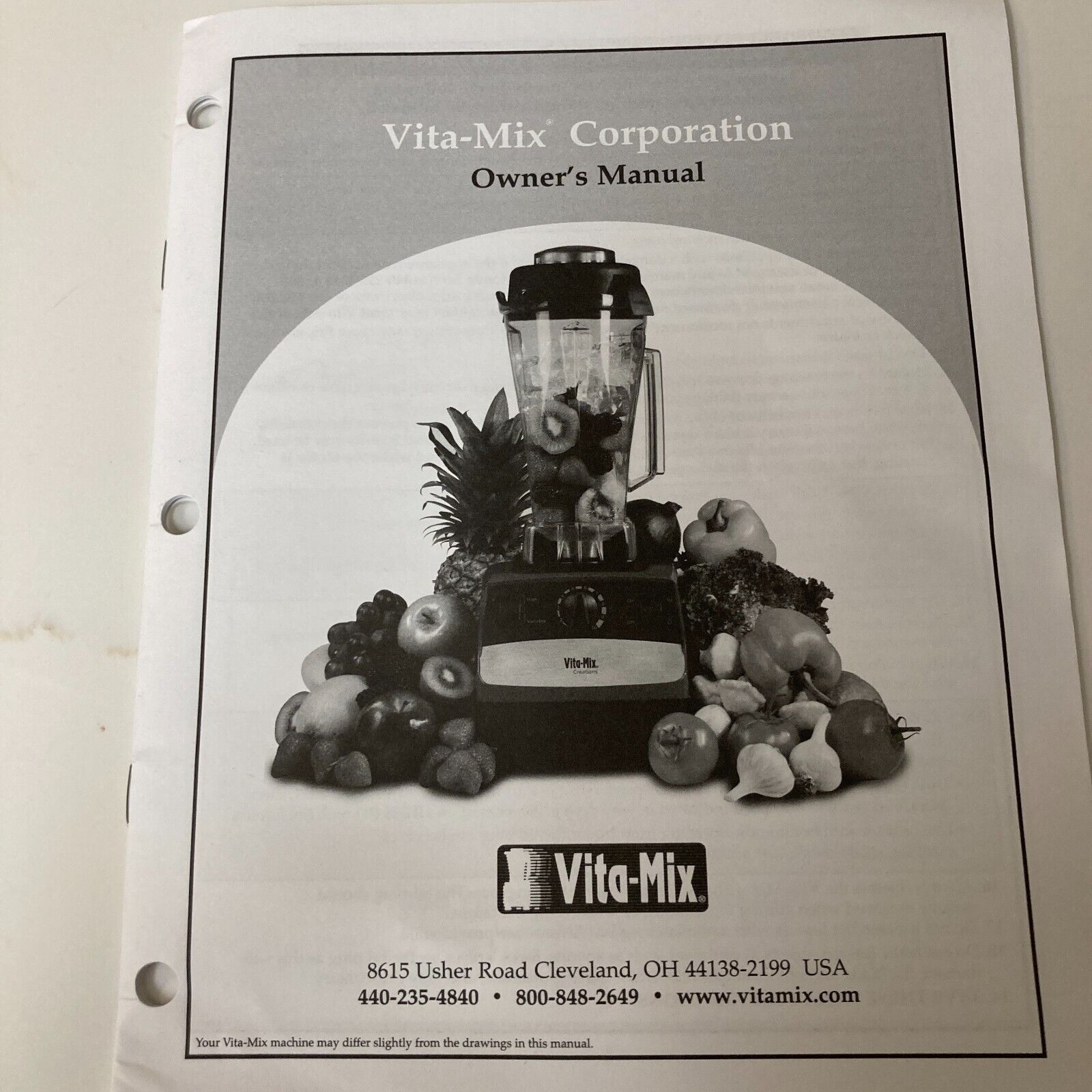 Vita-Mix Whole Foods Cookbook + Owner&rsquo;s Manual + Starting Guide w/ Calories READ