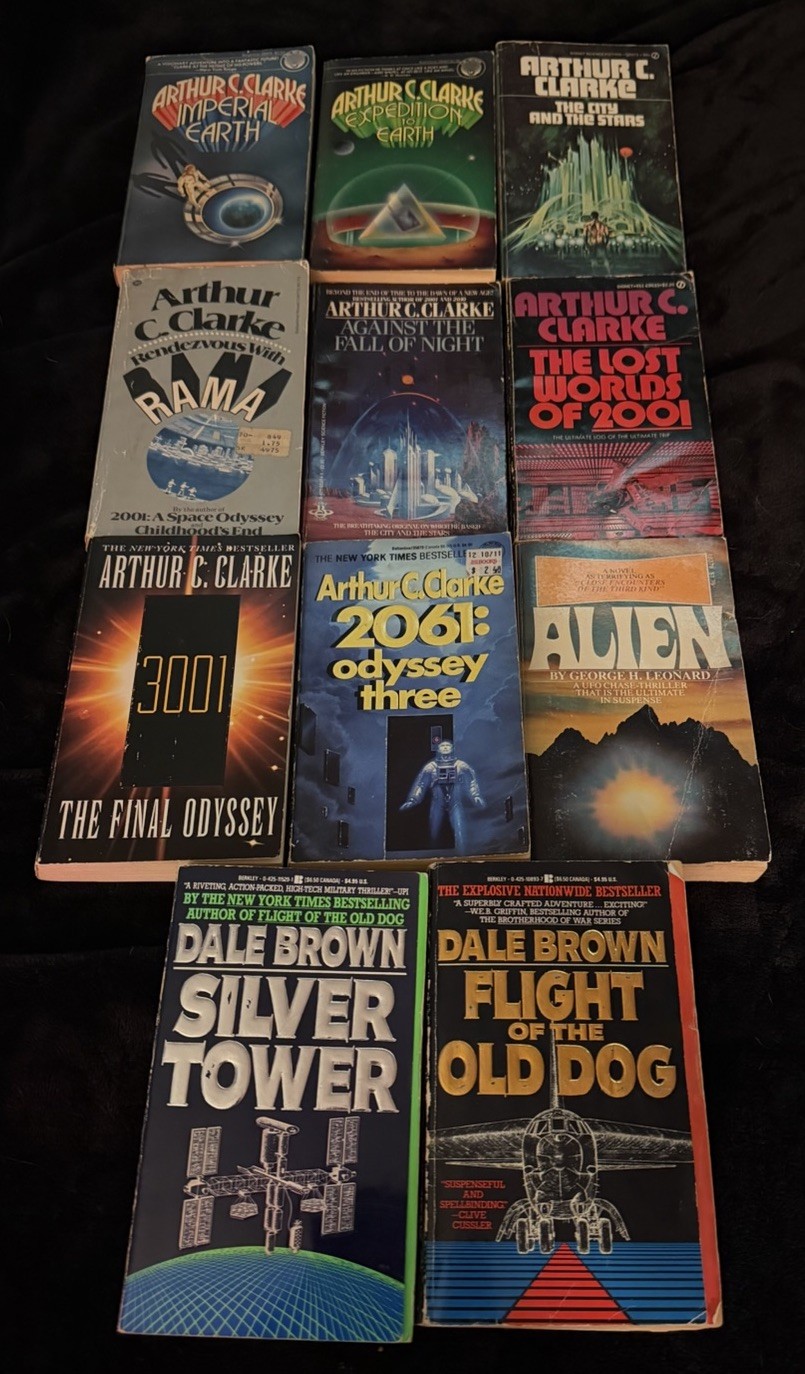 Lot Of 11 Sci-fi Novels/Books! 8 Arthur C. Clarke + 2 Dale Brown Paperbacks