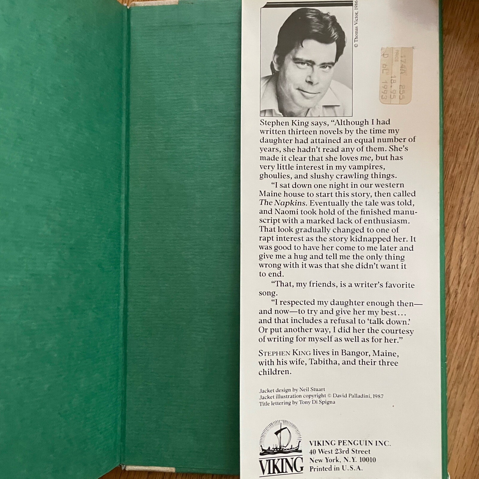 Stephen King The Eyes Of The Dragon 1987 FIRST Edition Viking Scaled Dust Cover