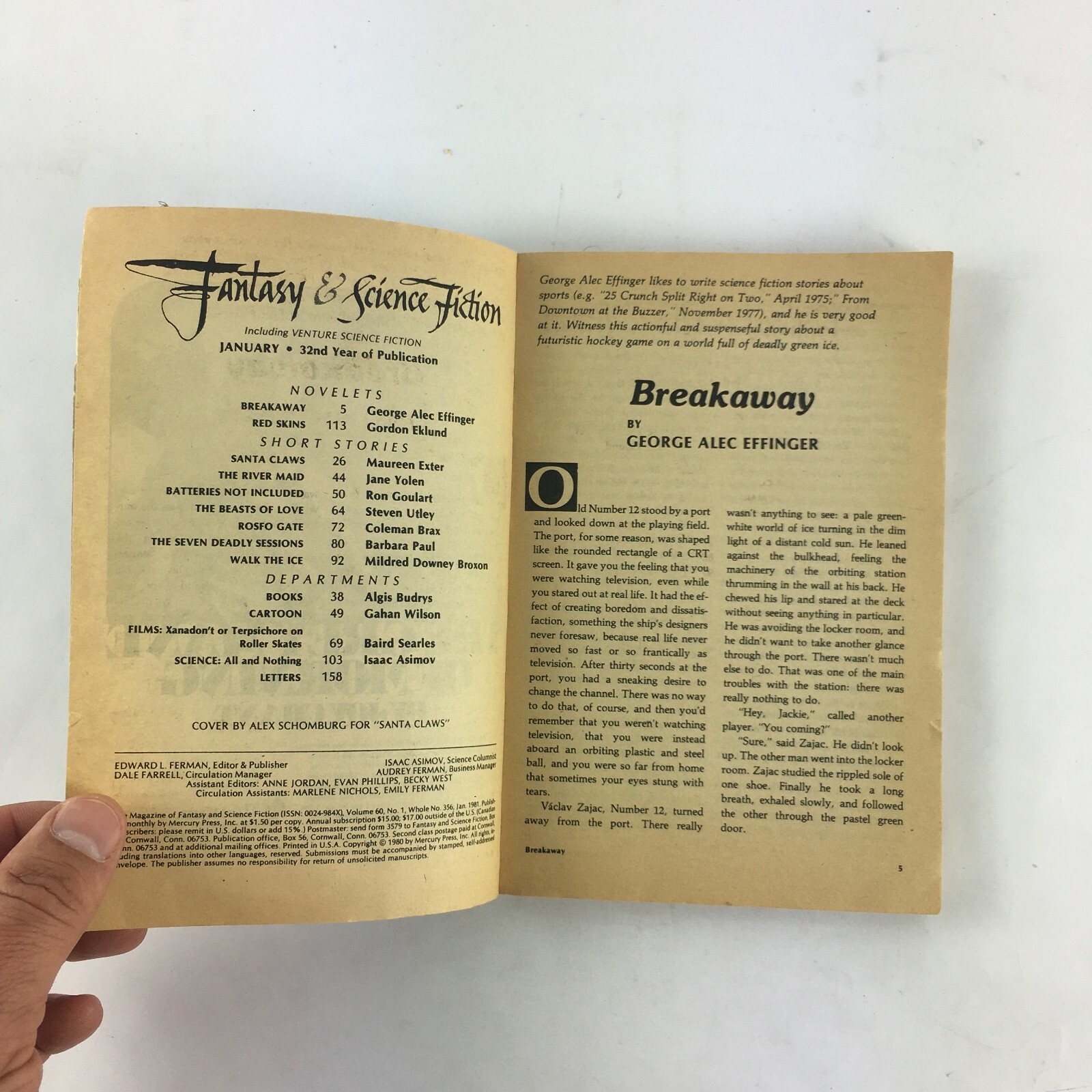 January Fantasy&Science Fiction Magazine George Alec Effinger Jane Yolen Gordon