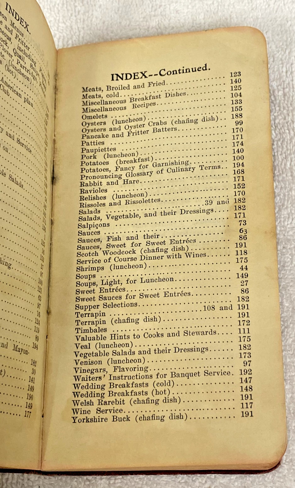 Vintage 1909 Chef&rsquo;s Reminder Dishes Hotel Monthly Culinary Oddities Book