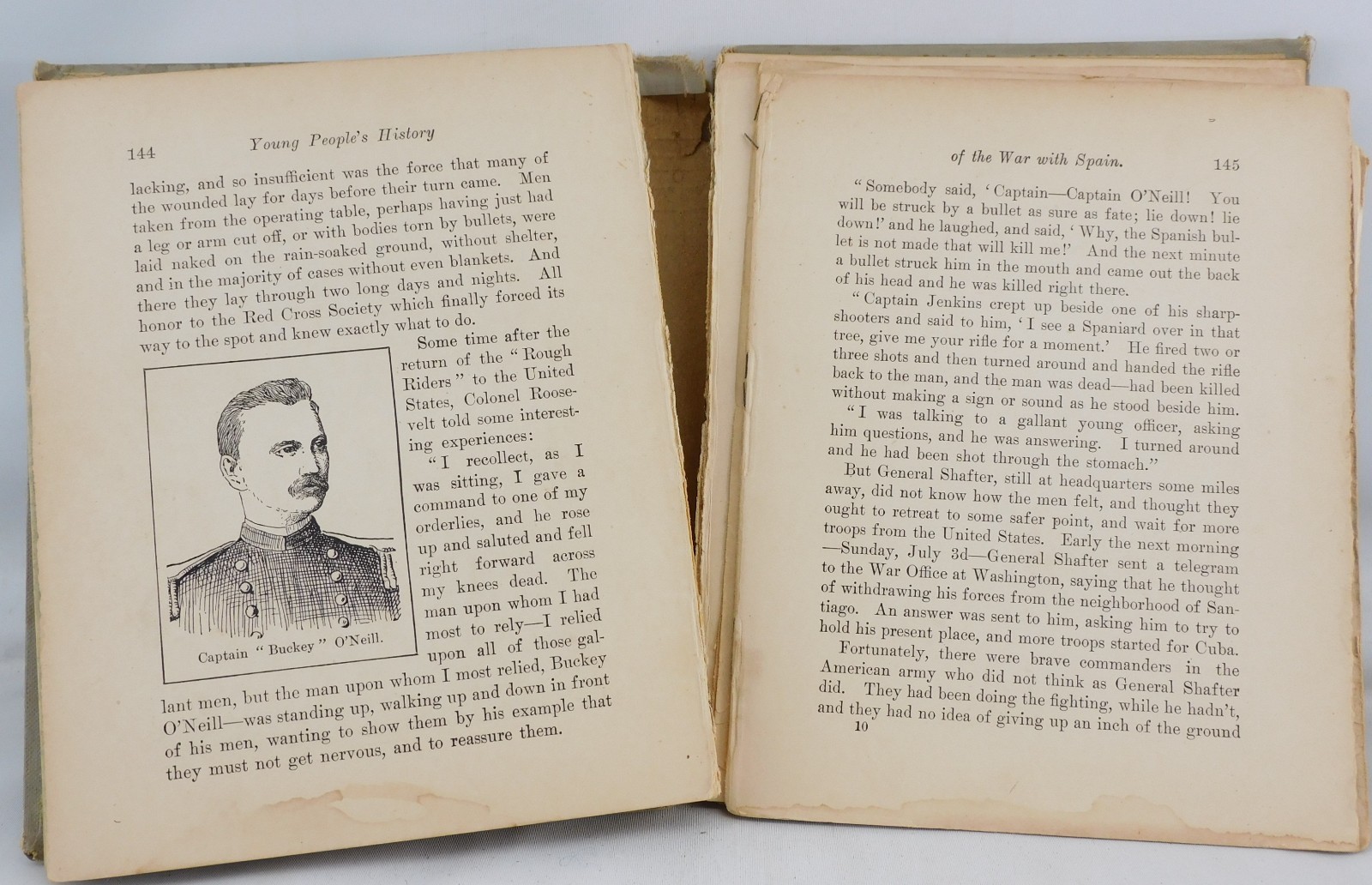 Antique Young People&rsquo;s History Of The Spanish War 1900 Prescott Holmes Illus HC