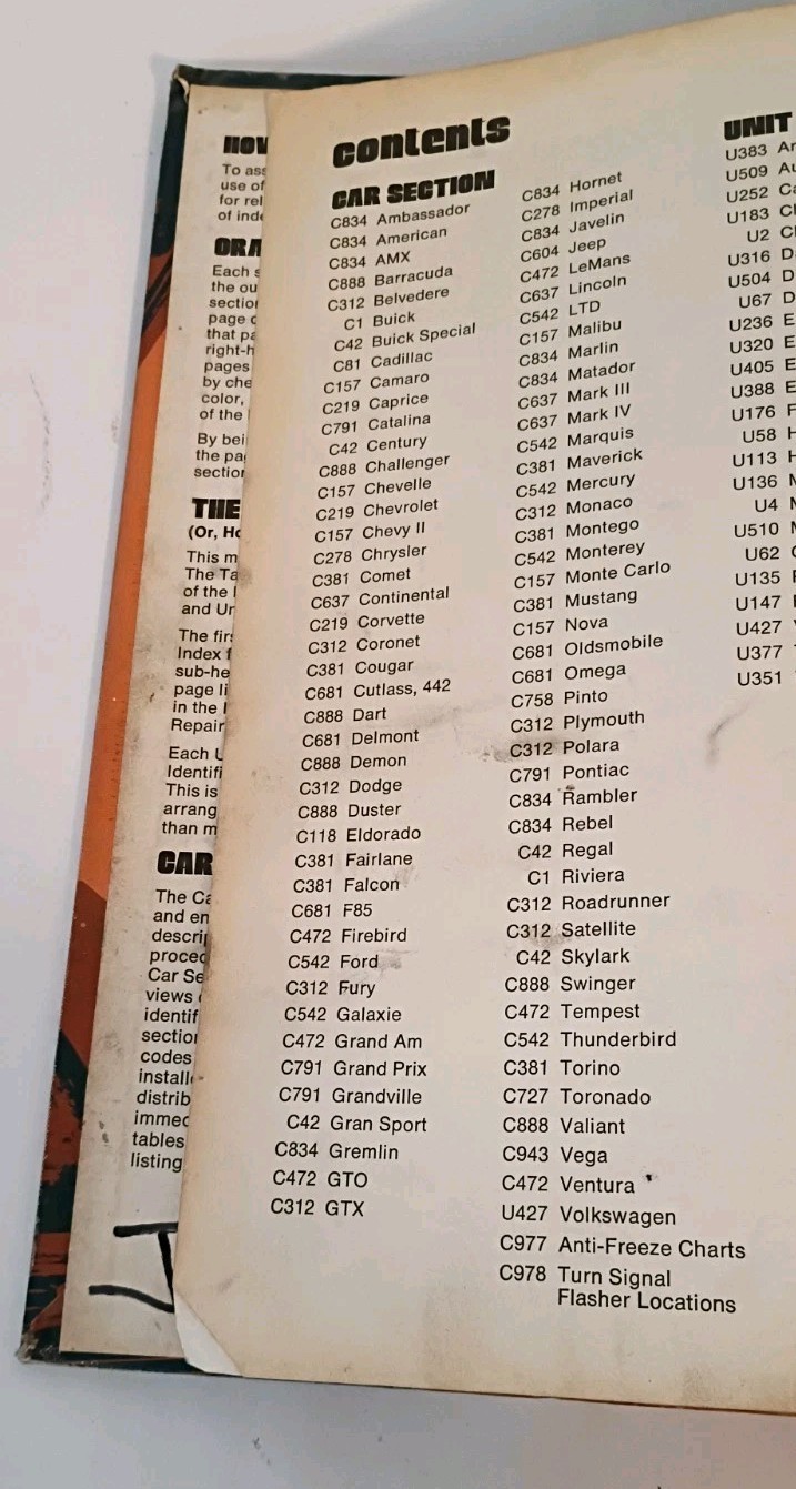 Chilton&rsquo;s Auto Repair Manual Book; American Cars from 1966 to 1973