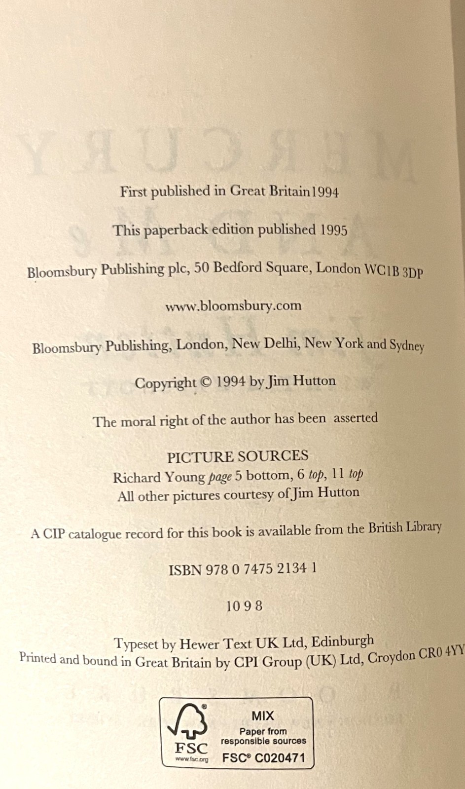 MERCURY AND ME-Freddie Mercury & Queen-JIM HUTTON-Music Memoir-Excellent 1995 UK