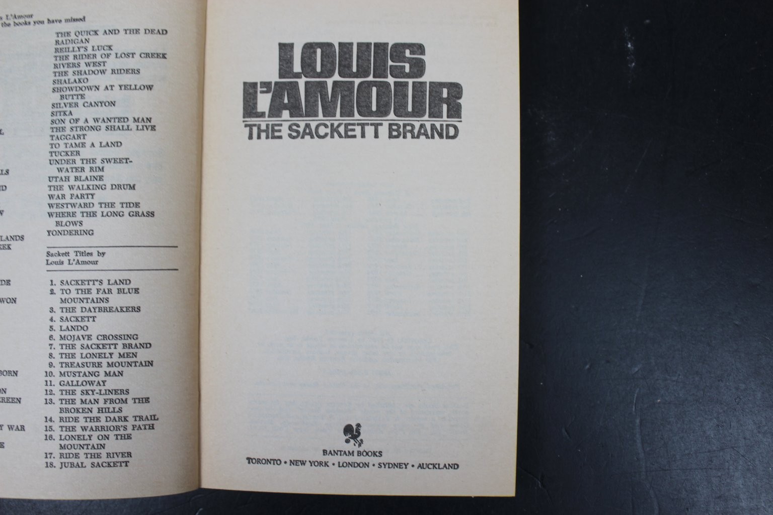 The Sackett Brand Louis L&rsquo;Amour 1985 Paperback Western The Sacketts Bantam Books