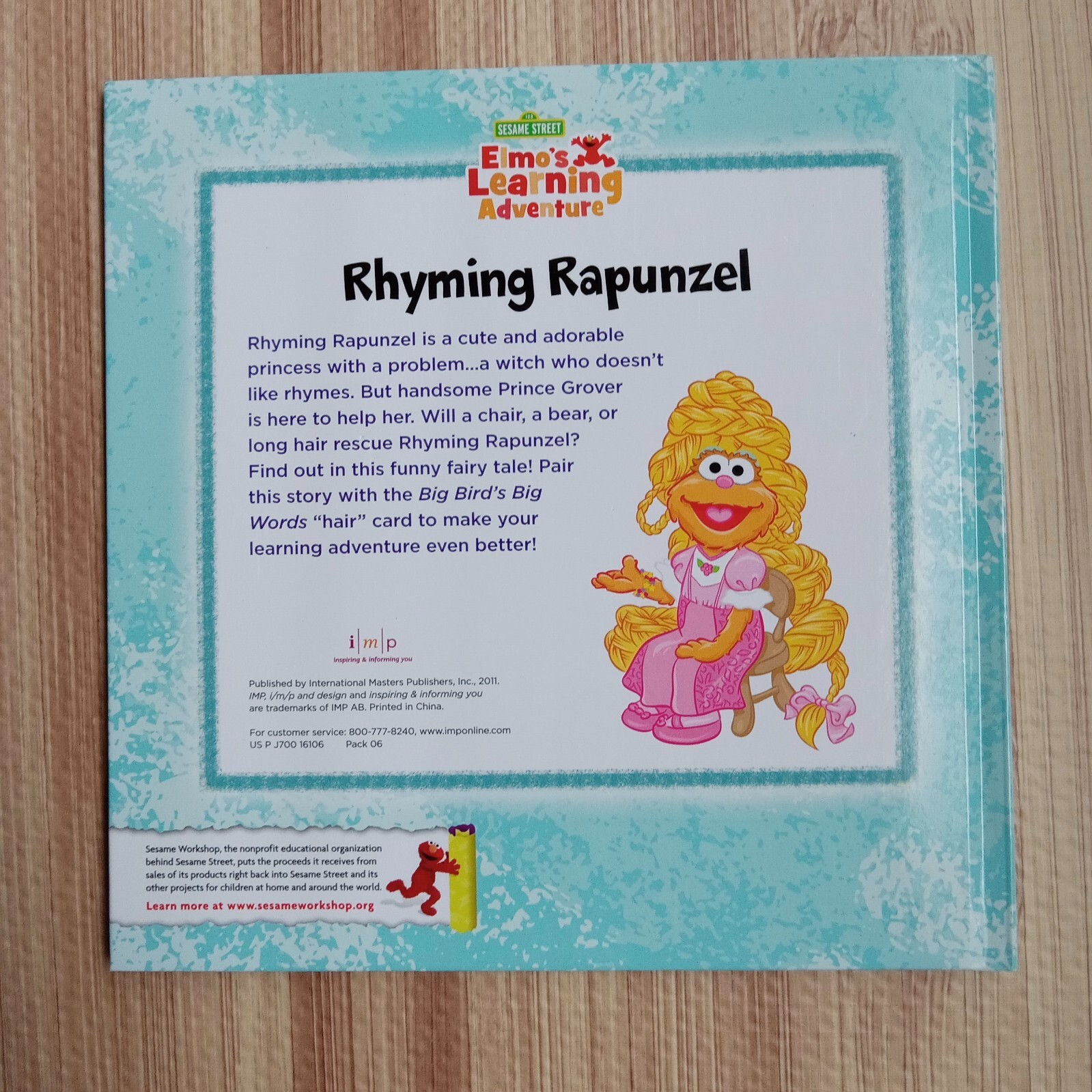 Sesame Street Elmo&rsquo;s Learning Adventure Book 7 Hardcover Rhyming Rapunzel VTG