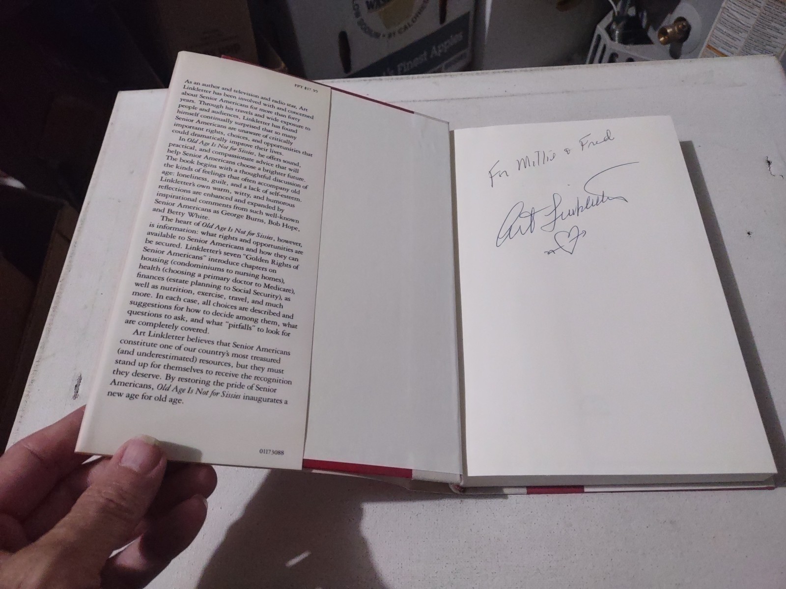 OLD AGE IS NOT FOR SISSIES SIGNED 1988 3RD PRINTING HC BOOK BY ART LINKLETTER