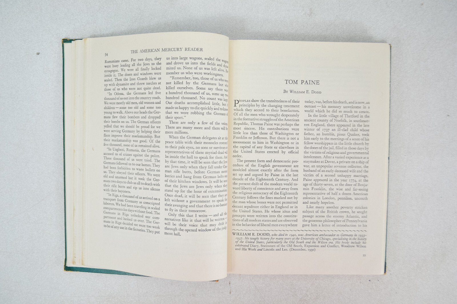 The American Mercury Reader HC 1944 ed. Spivak & Angoff, Blakiston HC