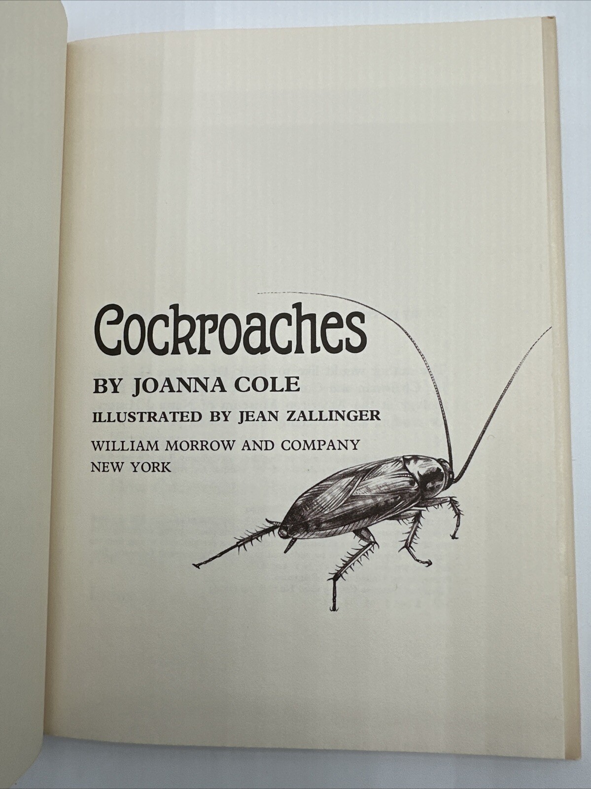 Cockroaches Joanna Cole 1971 3rd Print Jean Zallinger DJ
