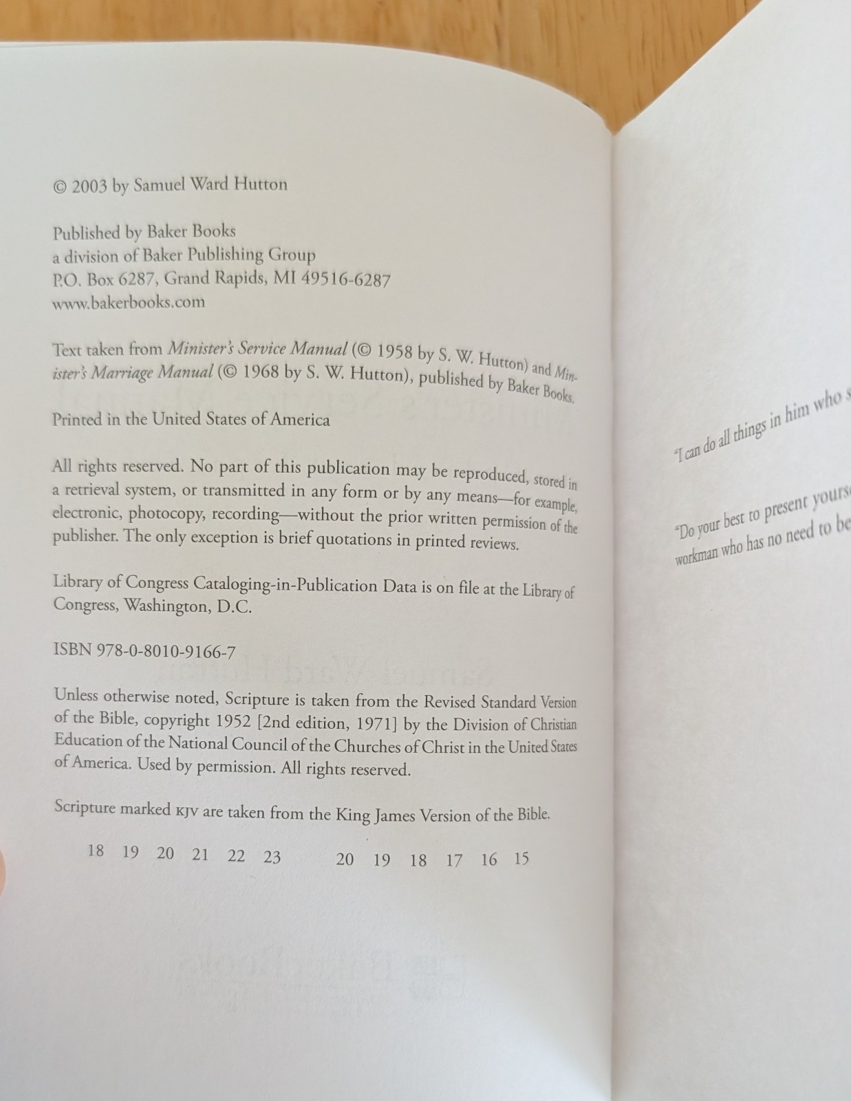 Minister&rsquo;s Service Manual Updated Expanded by Samuel Ward Hutton Hardcover 2003