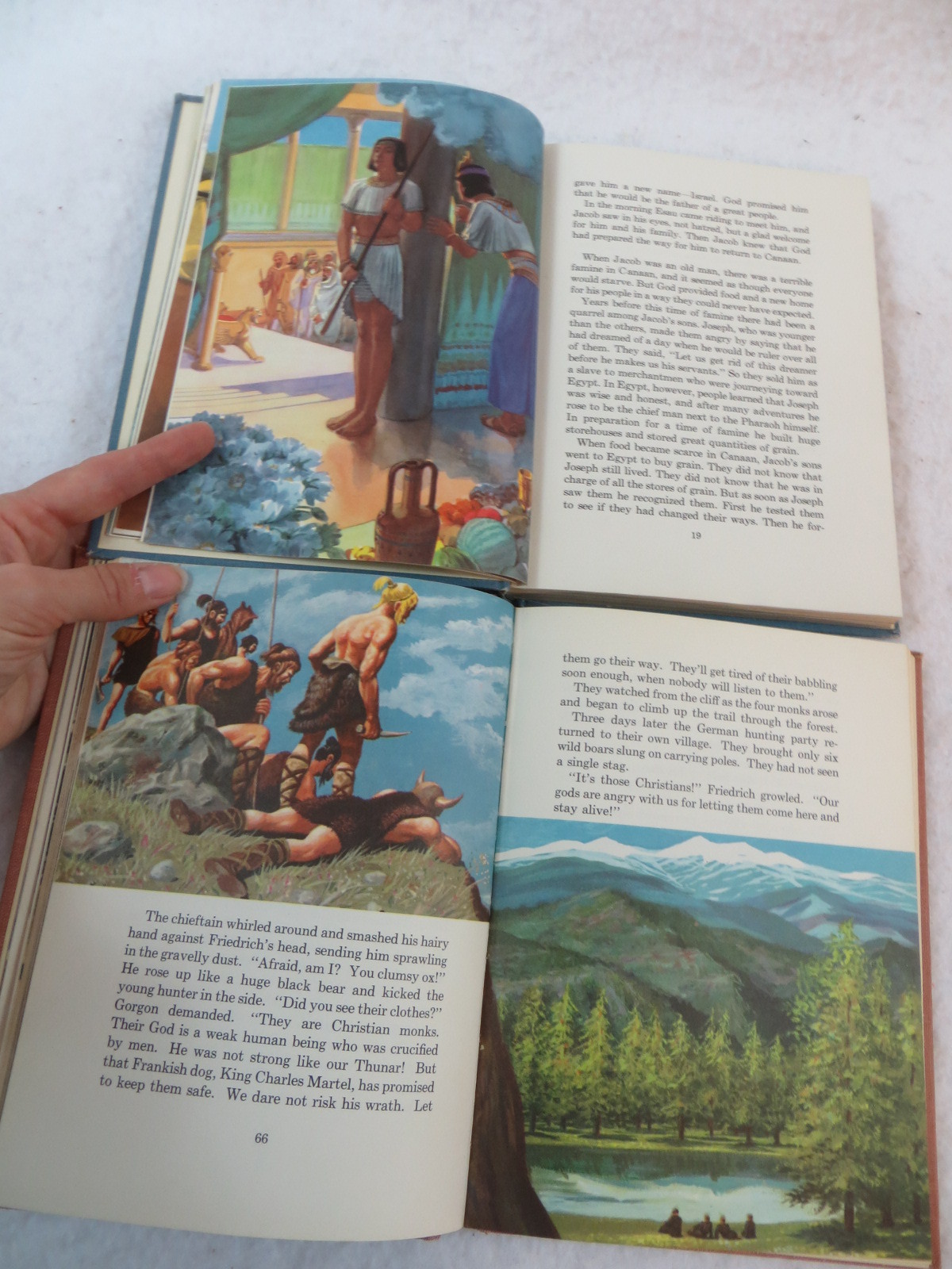 Lot of 4 THE WESTMINSTER PRESS ILLUSTRATED CHILDREN&rsquo;S RELIGIOUS BOOKS c1949