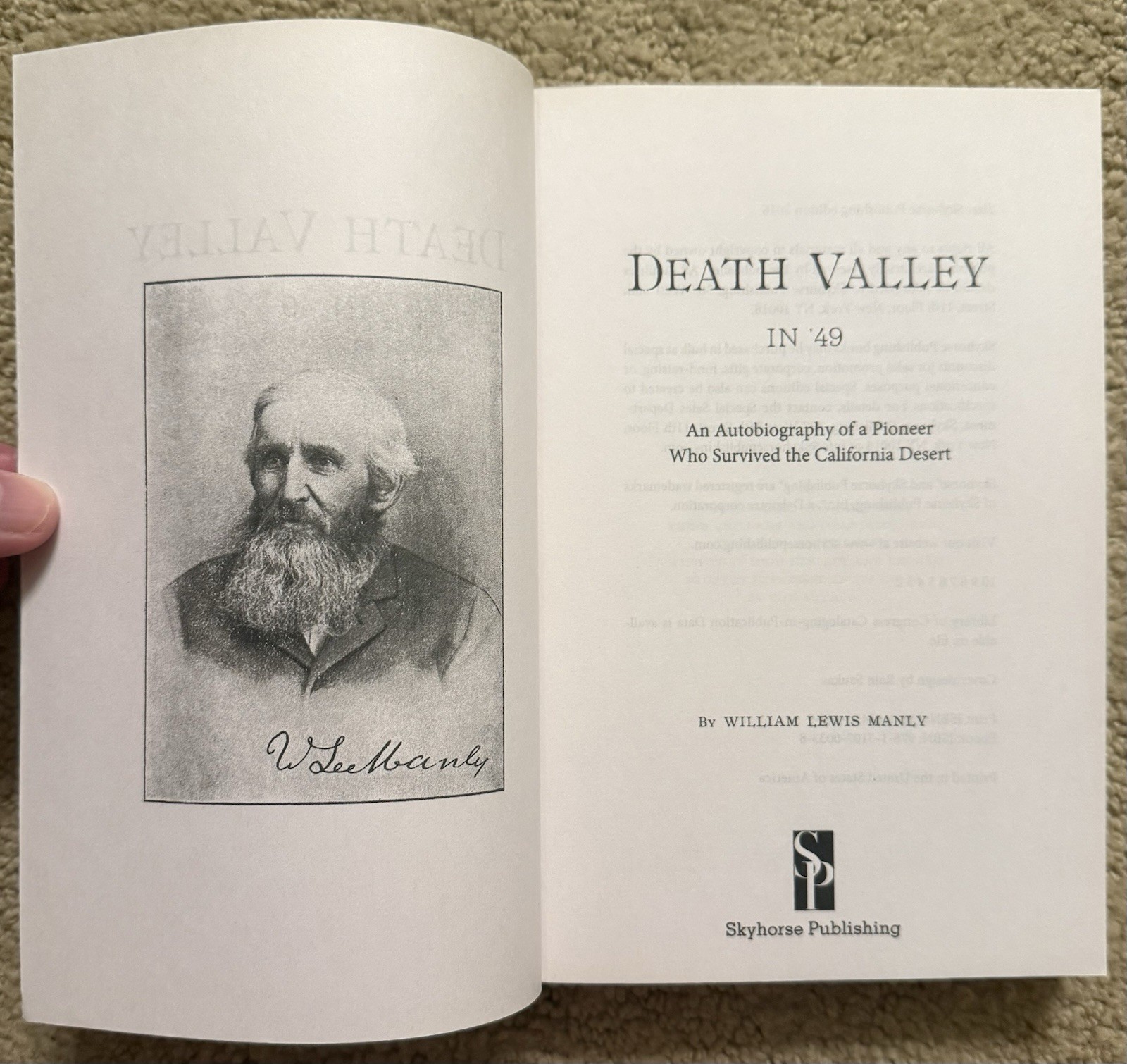 DEATH VALLEY IN &rsquo;49: AN AUTOBIOGRAPHY BY WILLIAM LEWIS MANLY 2016 SKYHORSE TPB