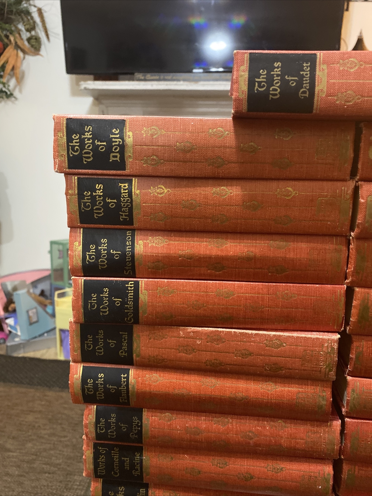 CLASSICS LOT OF 23 “THE WORKS OF“ LACK&rsquo;s READERS SERVICE CO BOOKS, RED COVER