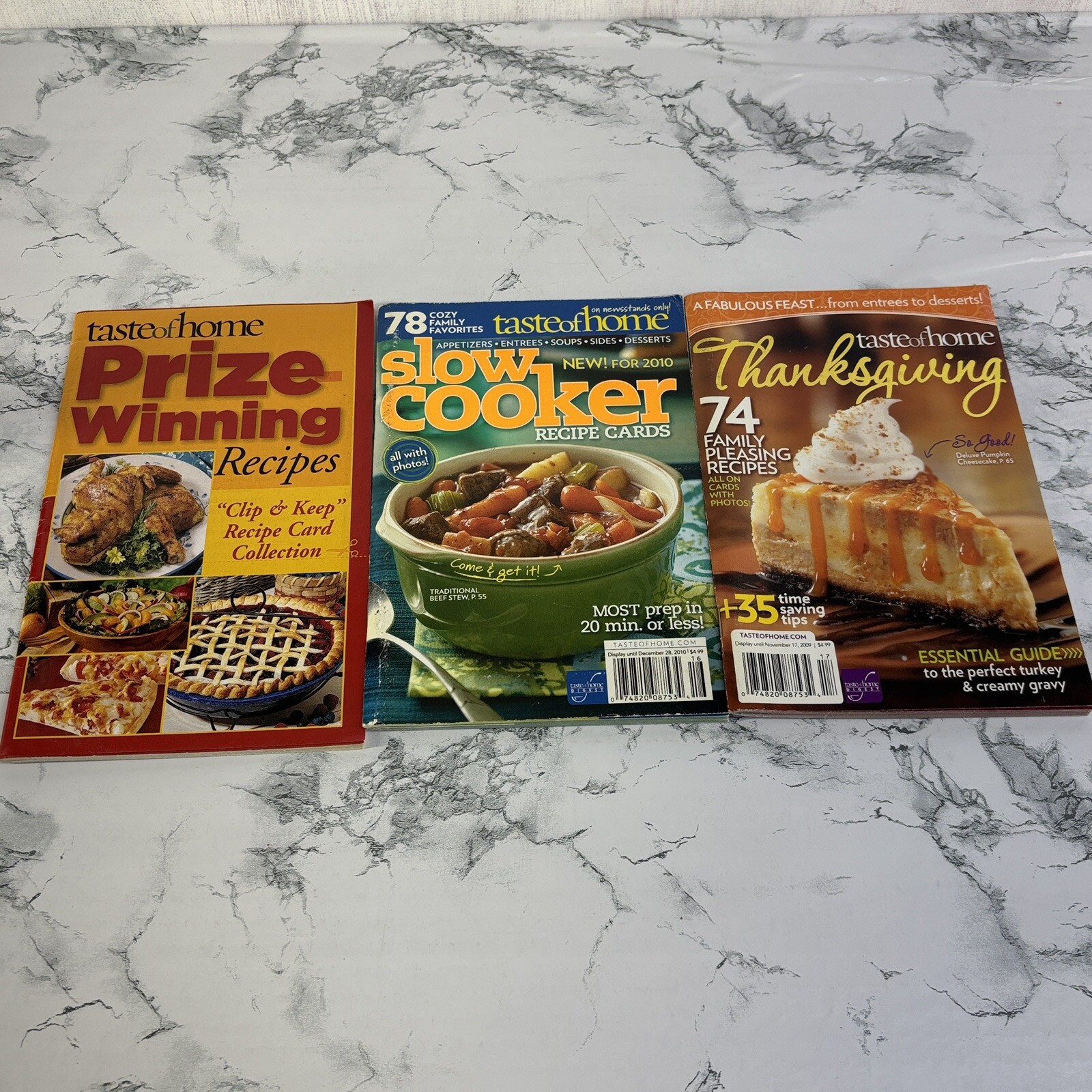 Lot of 3 Cookbooks taste of home slow cooker prize winning thanksgiving 2010&rsquo;s
