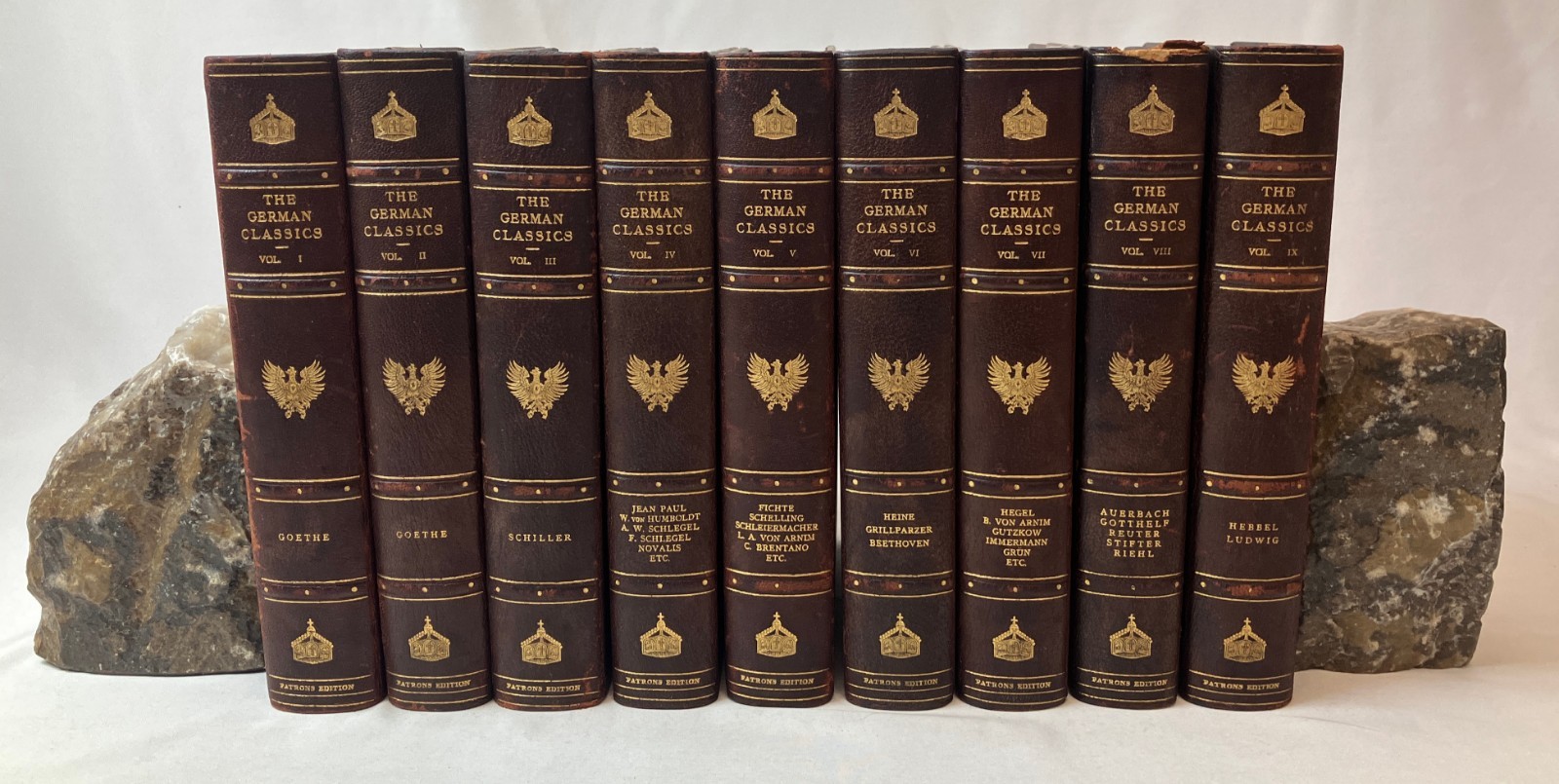 LOT OF 9 VOLUMES The German Classics Literature Patron&rsquo;s Edition Volumes 1-9