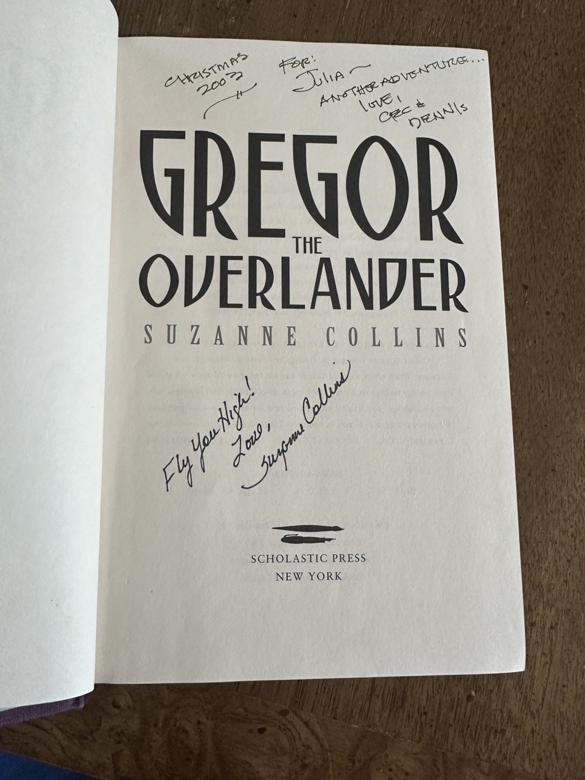 Gregor the Overlander by Suzanne Collins (2003, Hardcover) SIGNED