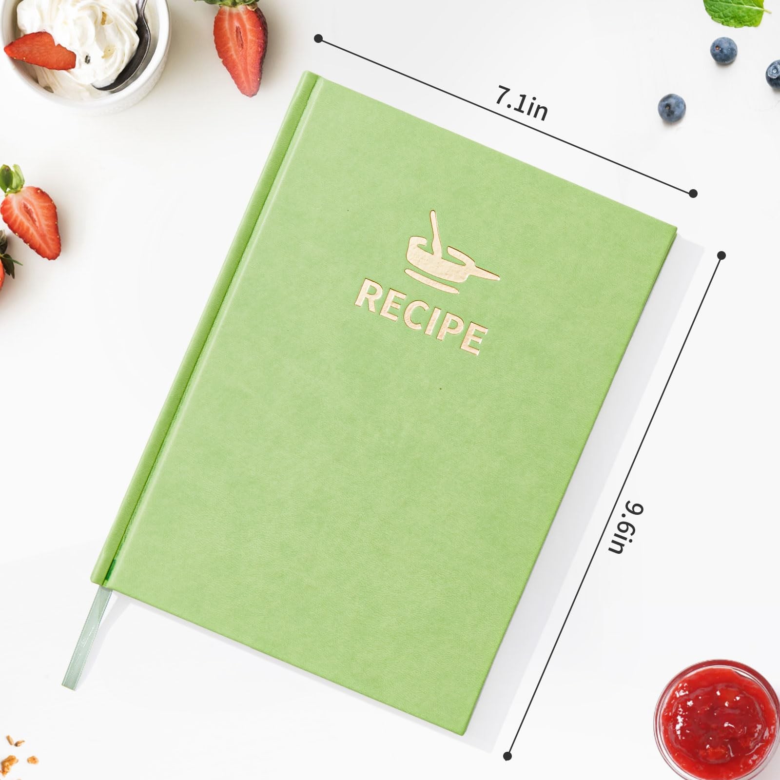 TSFPapier Hardcover Recipe Book 7×9.6in B5 160 Pages Leather Cover DarkRed