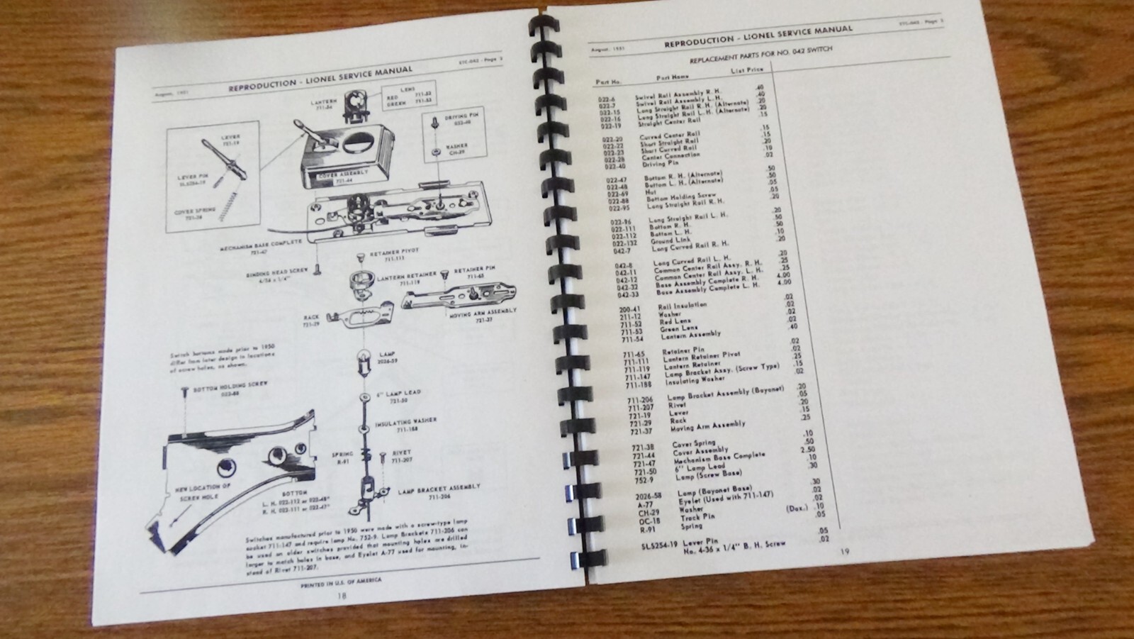 Lionel – Reproduction Factory Service Manuals Bundle of All Four Manuals