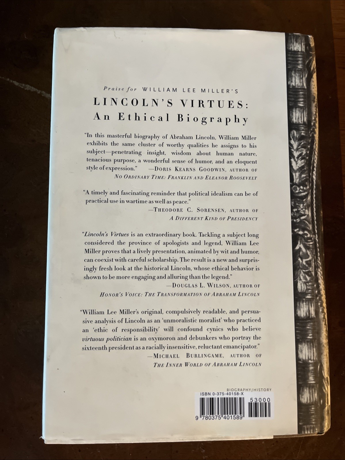 Lincoln&rsquo;s Virtues by William Lee Miller (2002, Hardcover, First Ed/1st Printing)