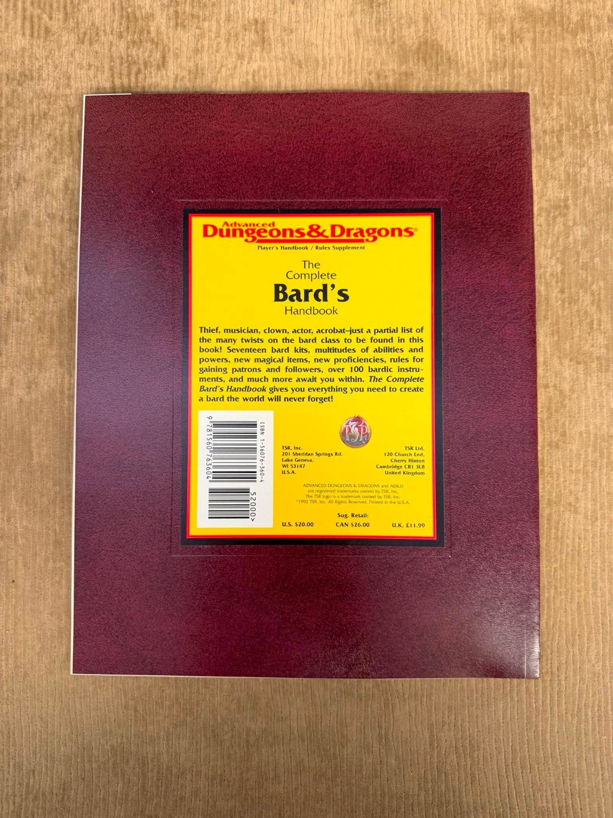 AD&D 2nd ED. The Complete Bard&rsquo;s Handbook, 2127