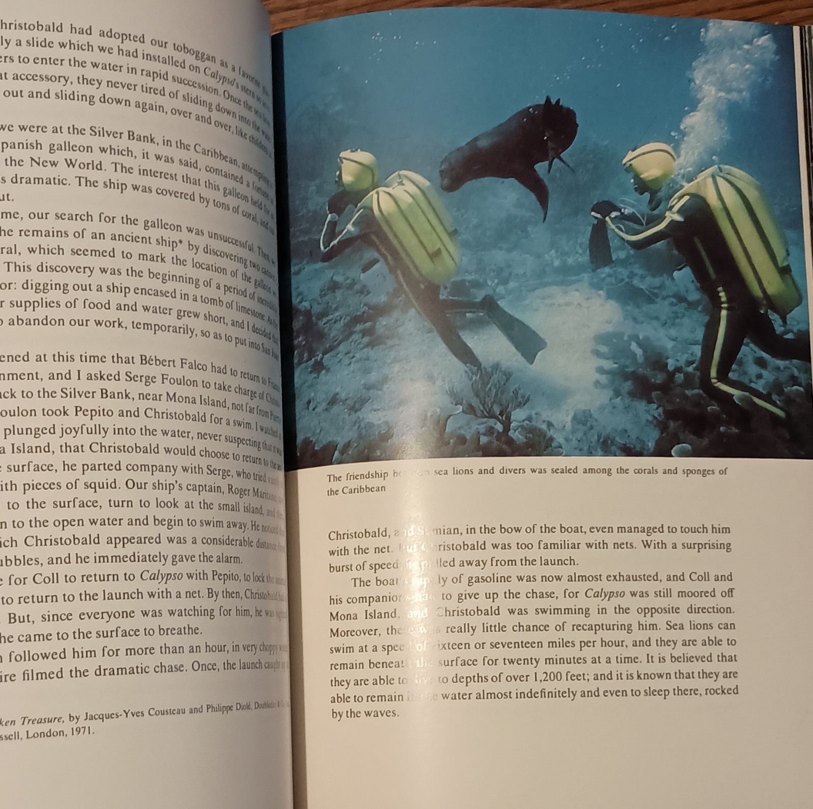 Jacques-Yves Cousteau Diving Companions First Edition Hardcover 1974 Illus