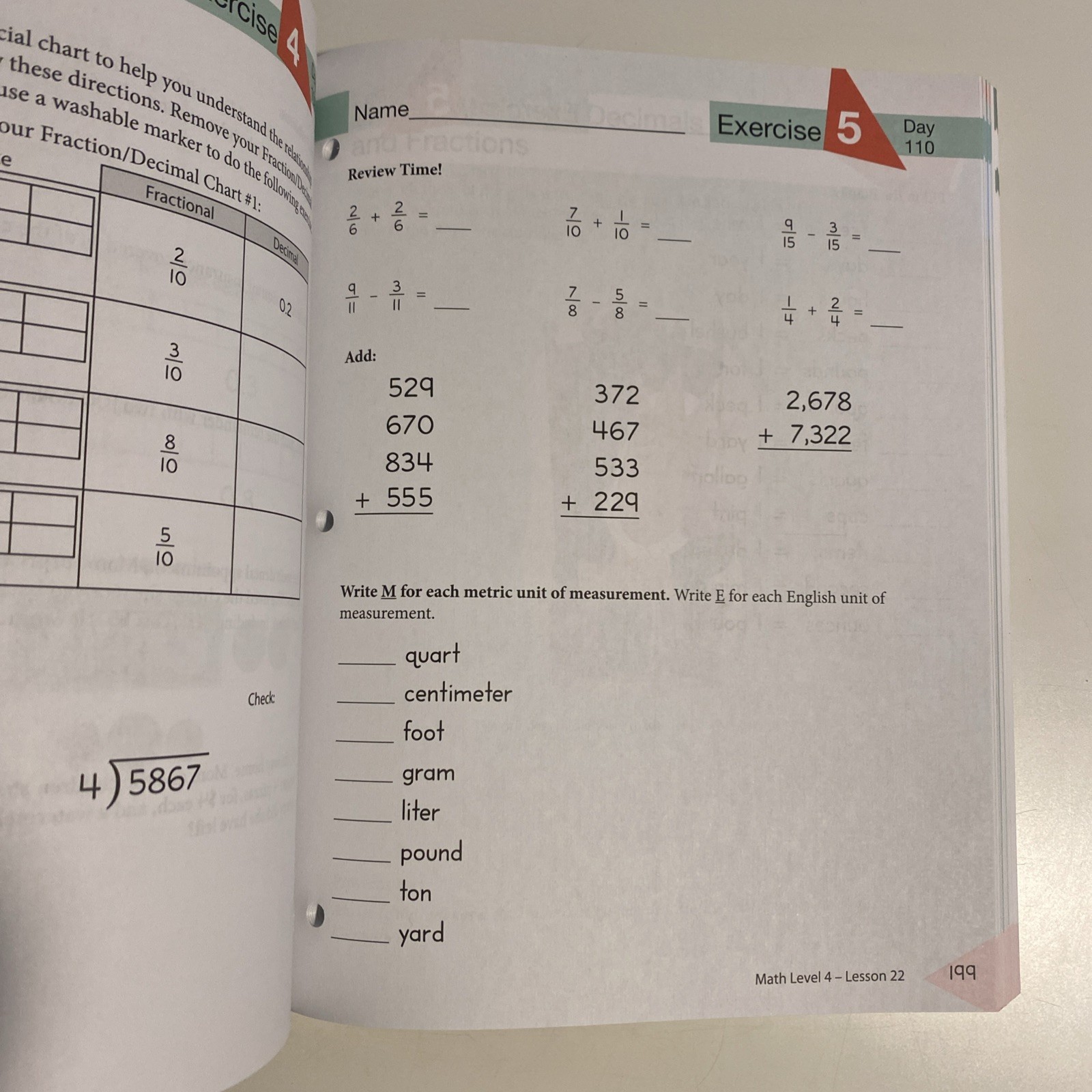 Master Books Math Level 4 Workbook Revised Edition Clean Pages
