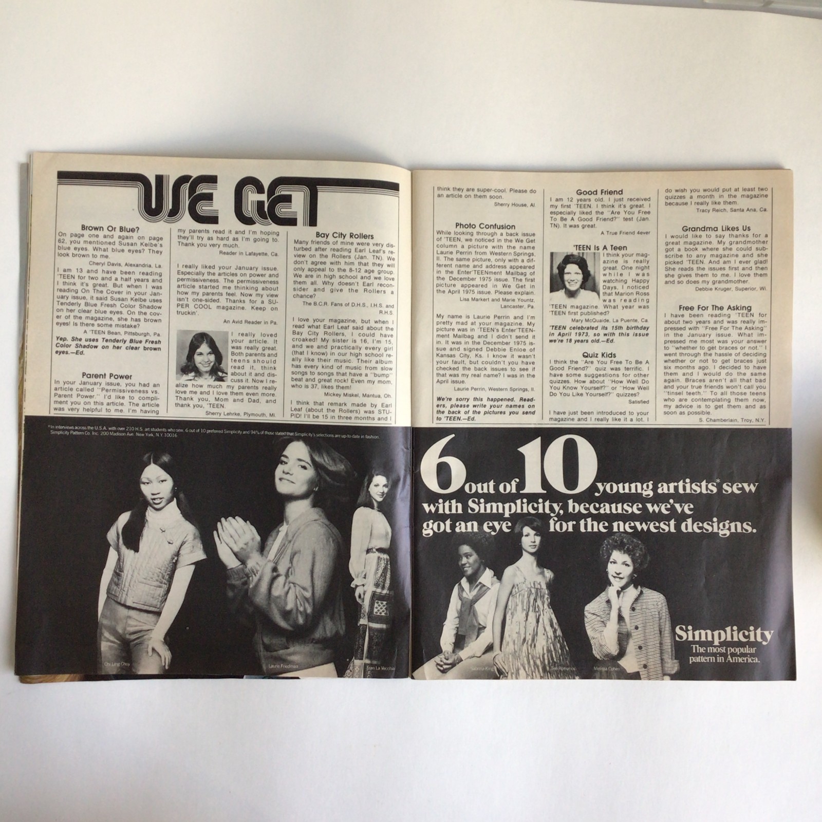 Vintage TEEN Magazine – APRIL 1976 Young & Lovin 106 Pages Fashion, Ads, Advice