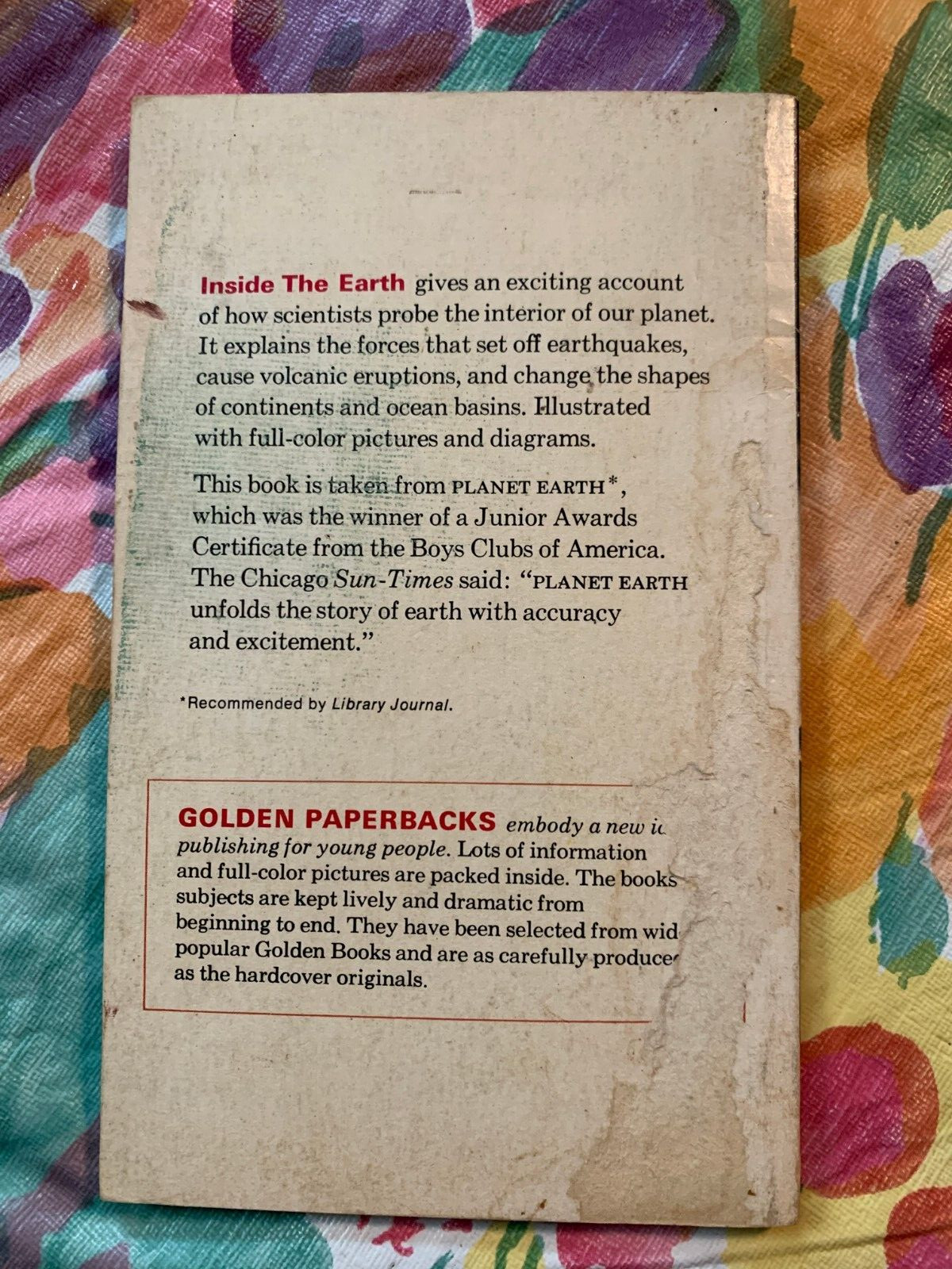 1968 « Inside The Earth » By Rose Wyler & Gerald Ames PB A Golden Book 7707
