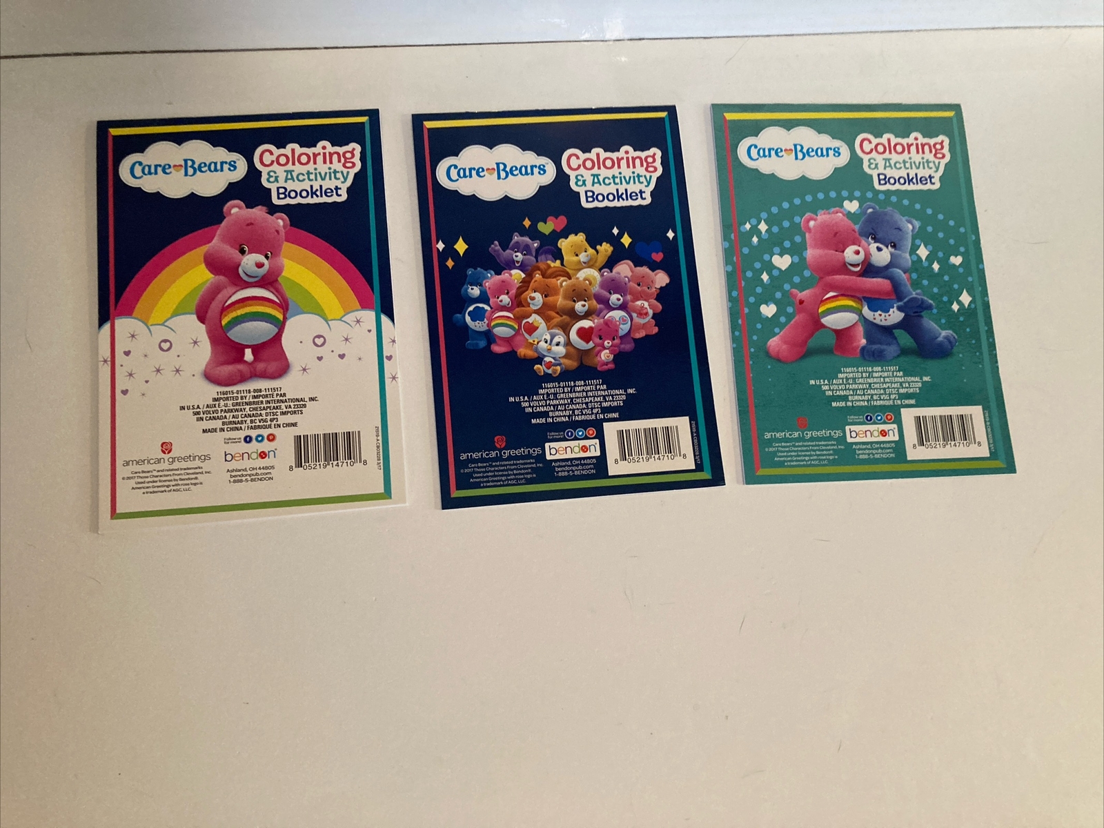 Care Bears Coloring & Activity Booklet Lot Of 3, 20 Pages Each