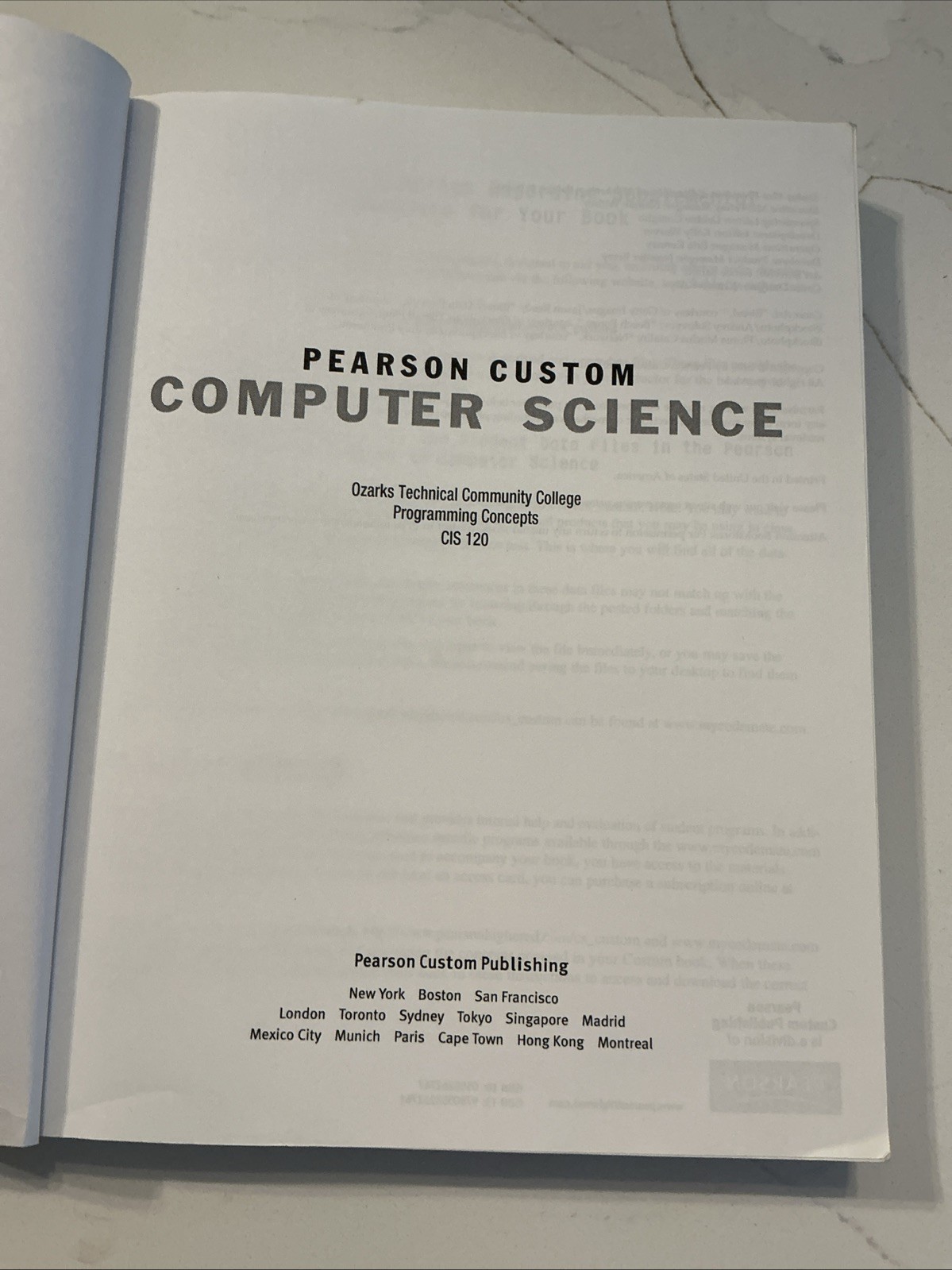 Pearson Custom Computer Science, Pearson Learning Solutions