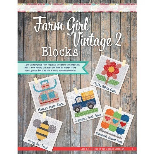Farm Girl Vintage 2 Quilt Pattern Book by Lori Holt for It&rsquo;s Sew Emma