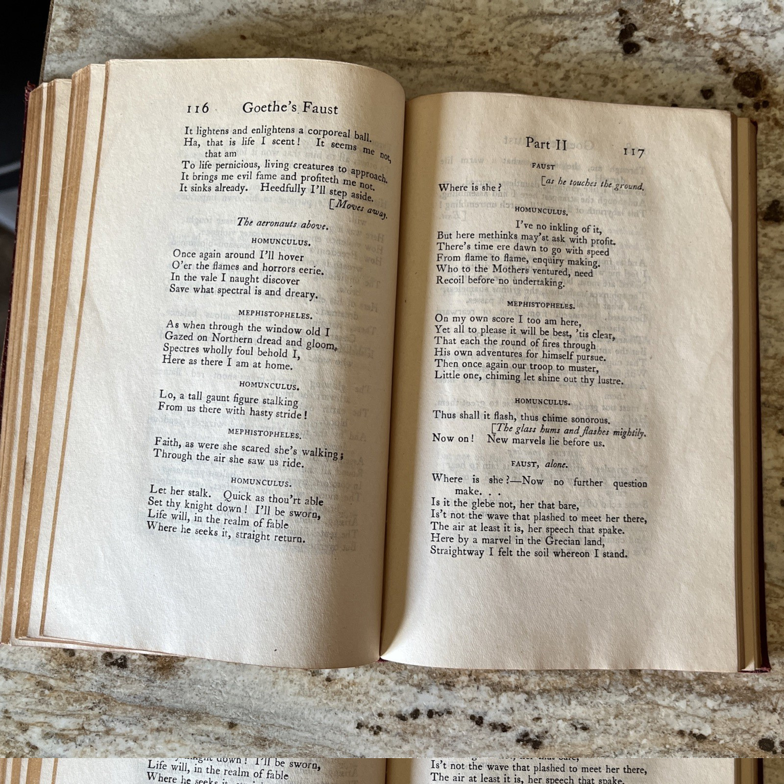 Antique Book Goethe&rsquo;s Faust Parts I & II 1919 Red Leather Printed Great Britain