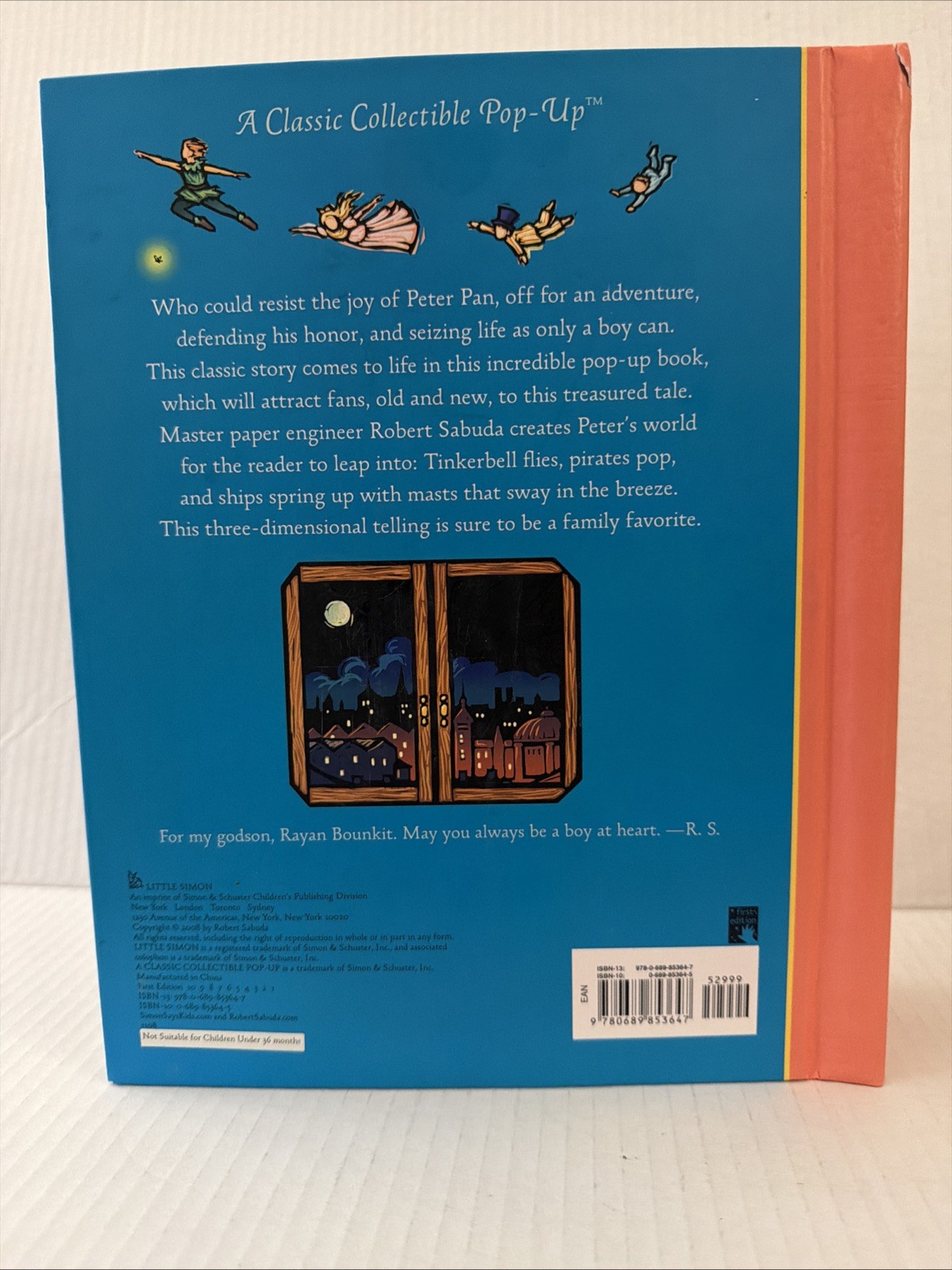 Peter Pan Pop-Up Book, , Robert Sabuda, J. M Barrie, Good, 2008 EUC Large Wow