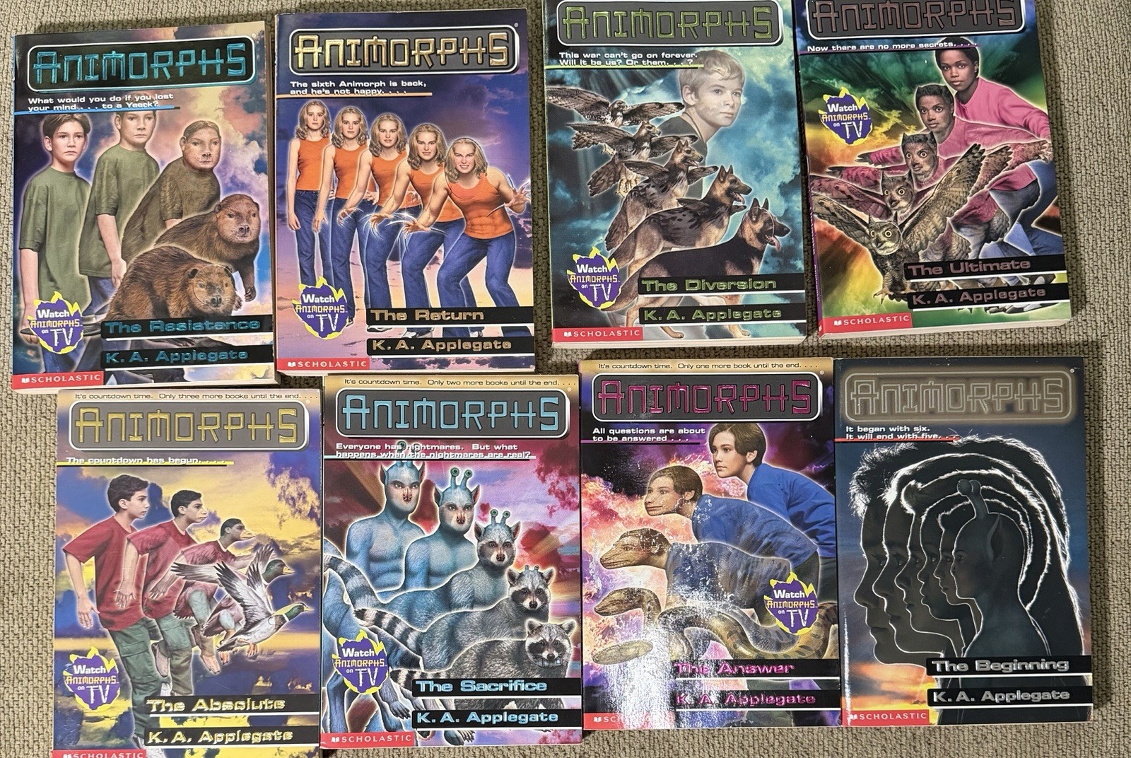 COMPLETE SET Animorphs by K.A. Applegate Paperback Lot, Scholastic, Sci-Fi