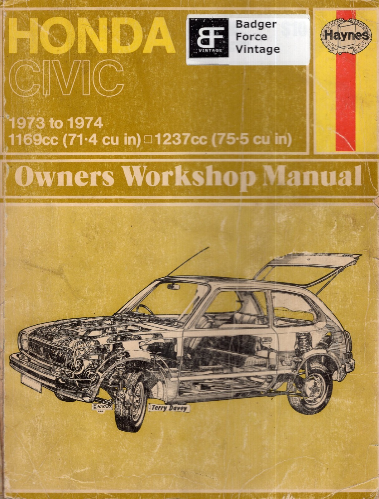 Haynes 1973-1974 Honda Civic 1169cc 1237cc Owners Workshop Manual MN582