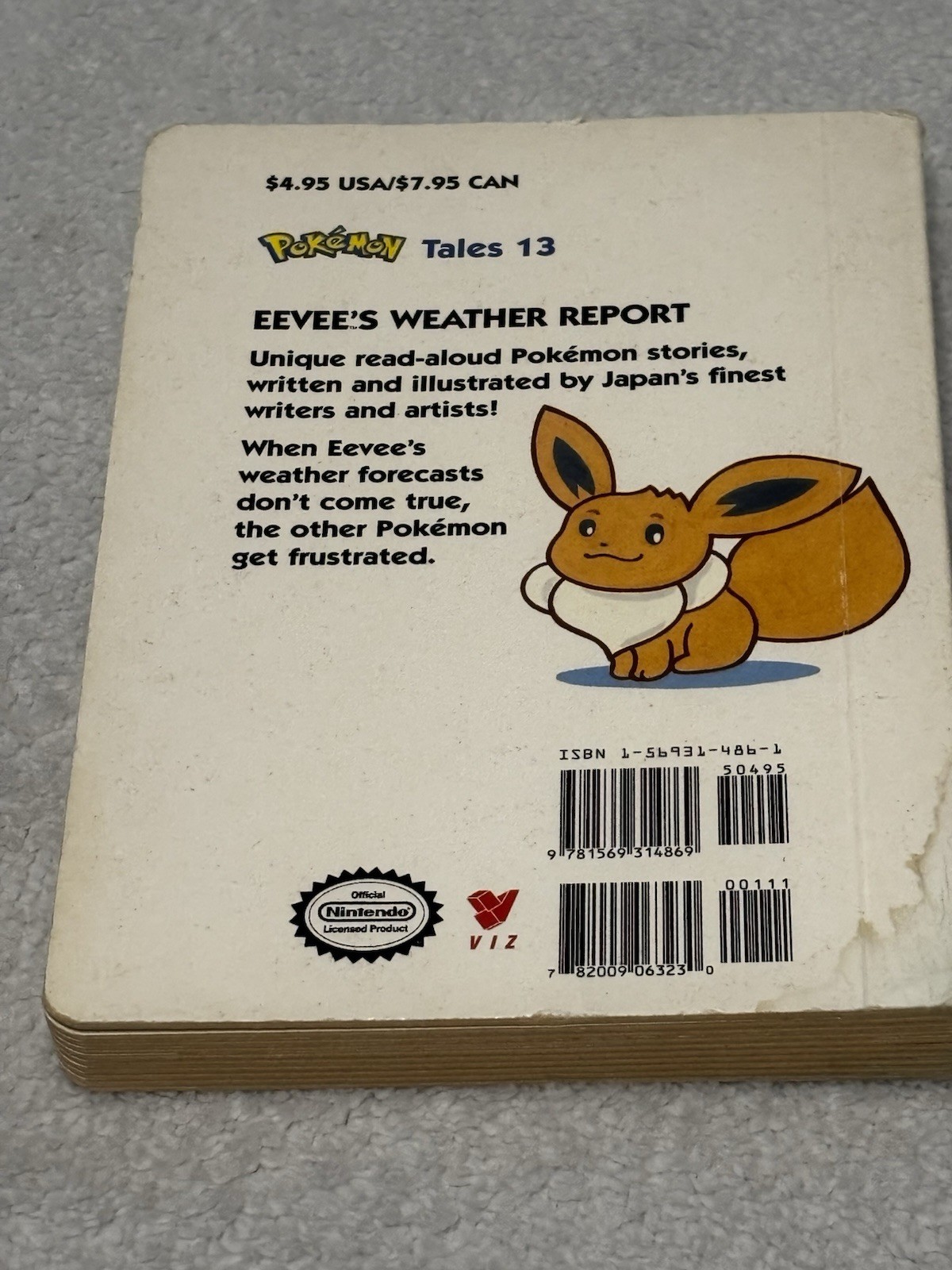 Pokemon Tales 13 Eevee&rsquo;s Weather Report Vintage HC Kids Book (2000) || pre-owned