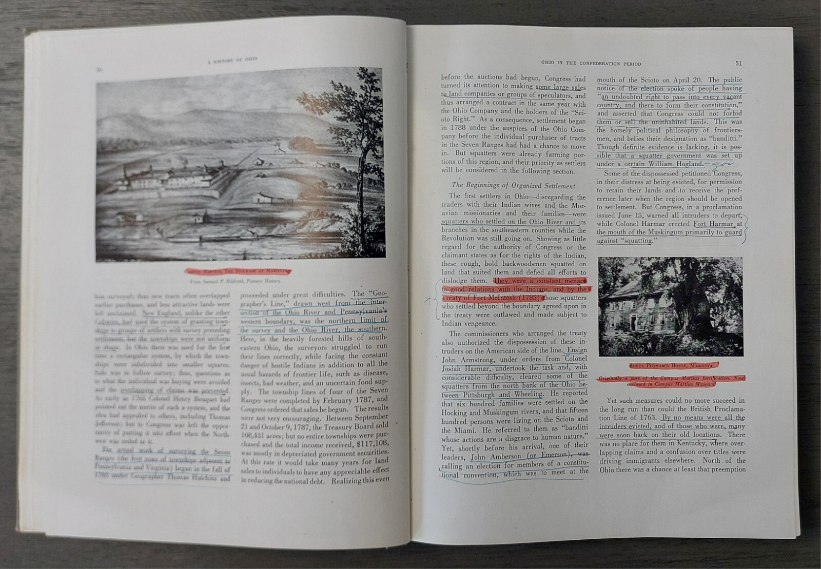 Vintage 1961 « A History of Ohio » Roseboom/Weisenburger Hardcover