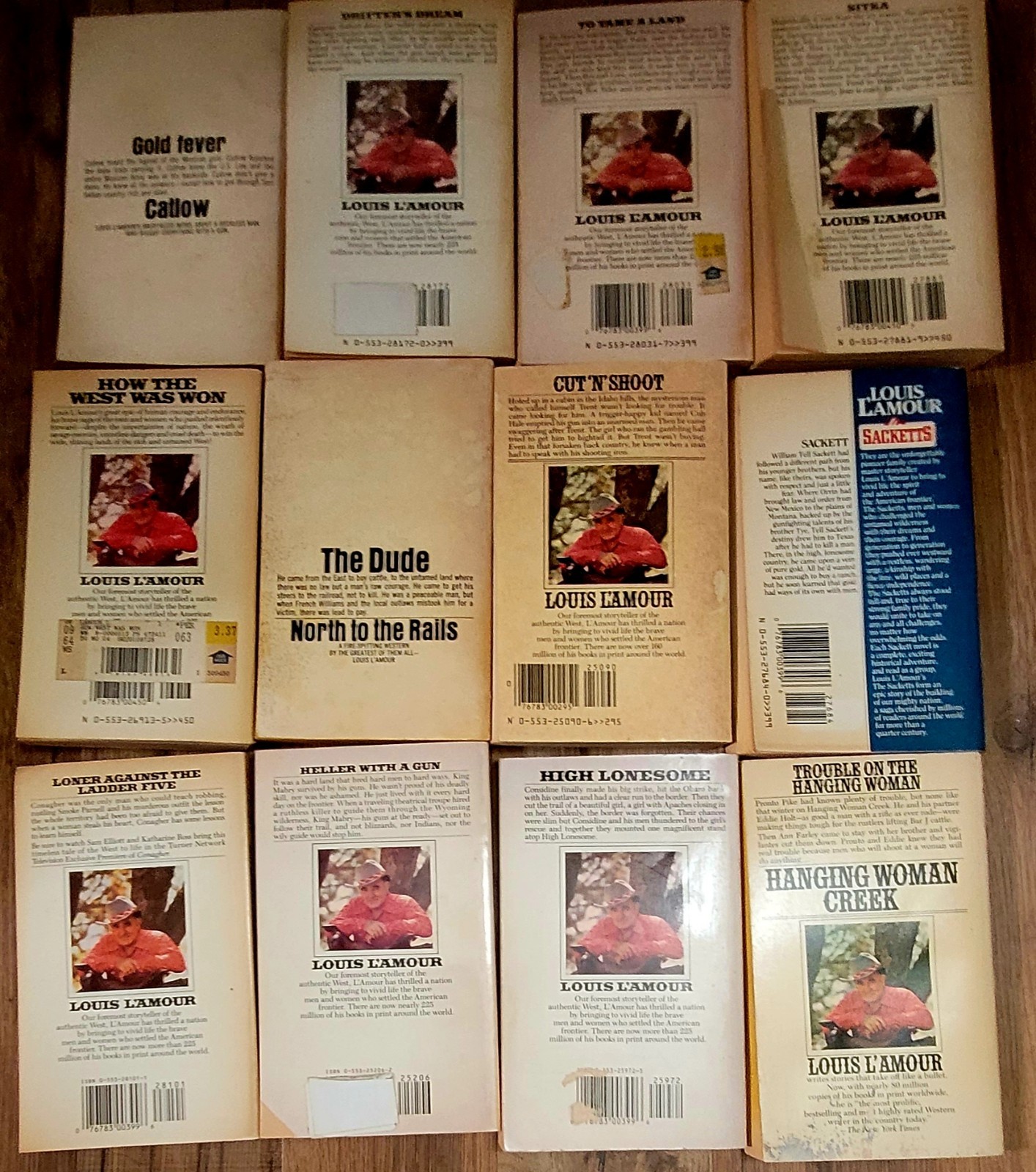 Lot Of 12 Vintage Louis L&rsquo; Amour 1960s-70s Books Paperback Western Cowboy Novels