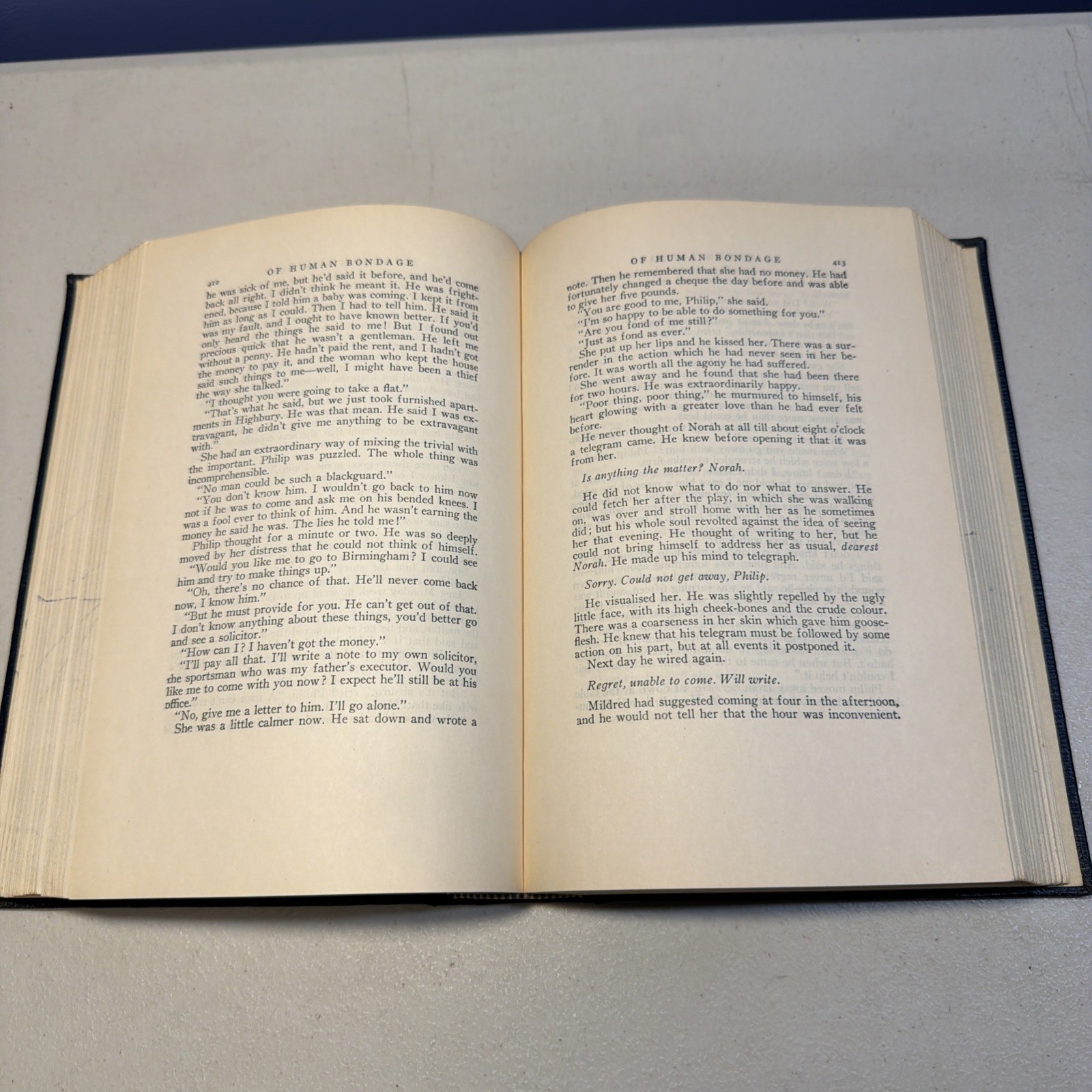 1915 « OF HUMAN BONDAGE » HC book, by W. Somerset Maugham RARE