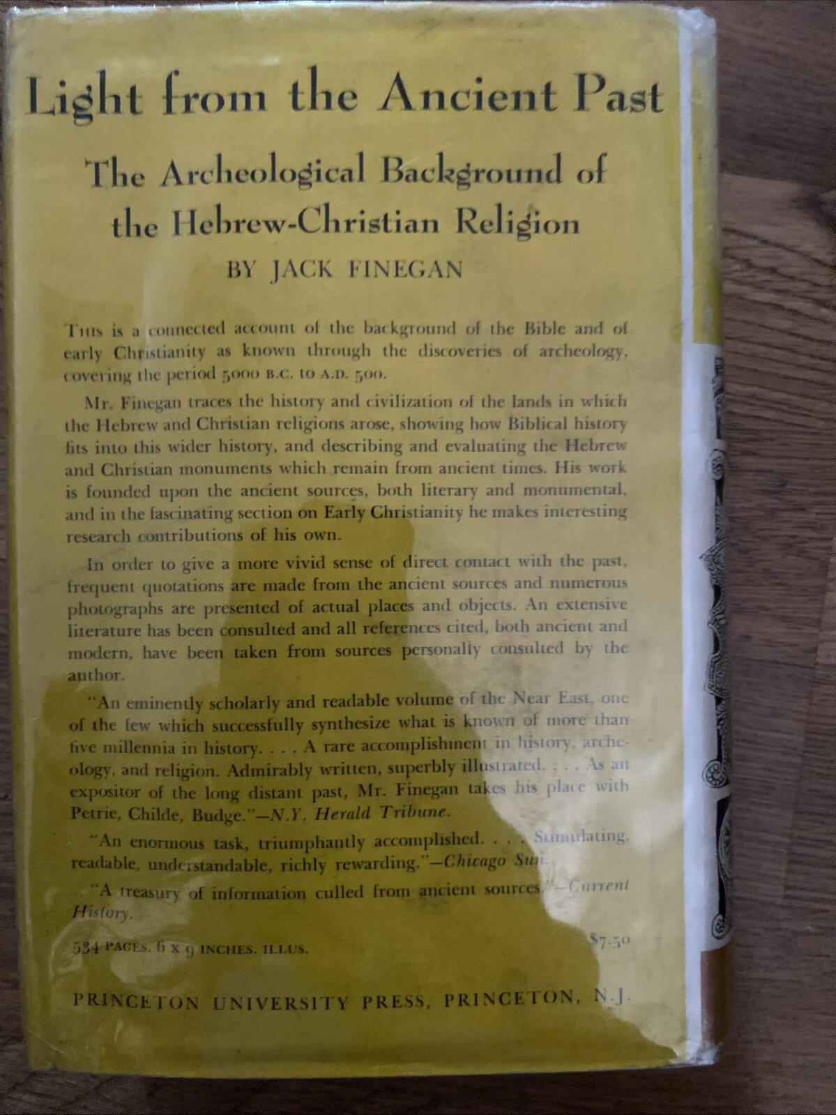 The Archeology Of World Religions by Jack Finegan – Pub: Princeton 1952 HC