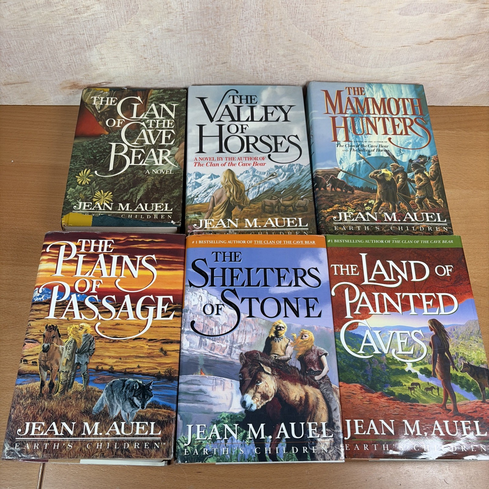Complete Set Series Lot of 6 Earth&rsquo;s Children Books by Jean Auel HARDCOVER