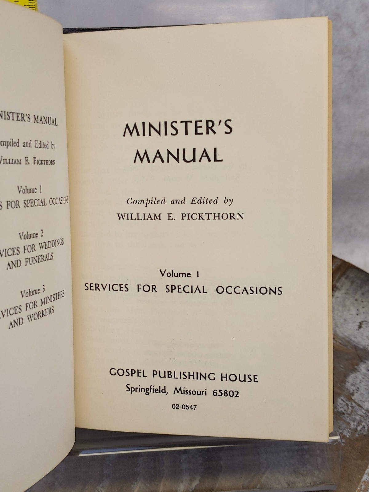 Minister&rsquo;s Manual by William Pickthorn Complete 3 Volume Set 1965 Hardcover