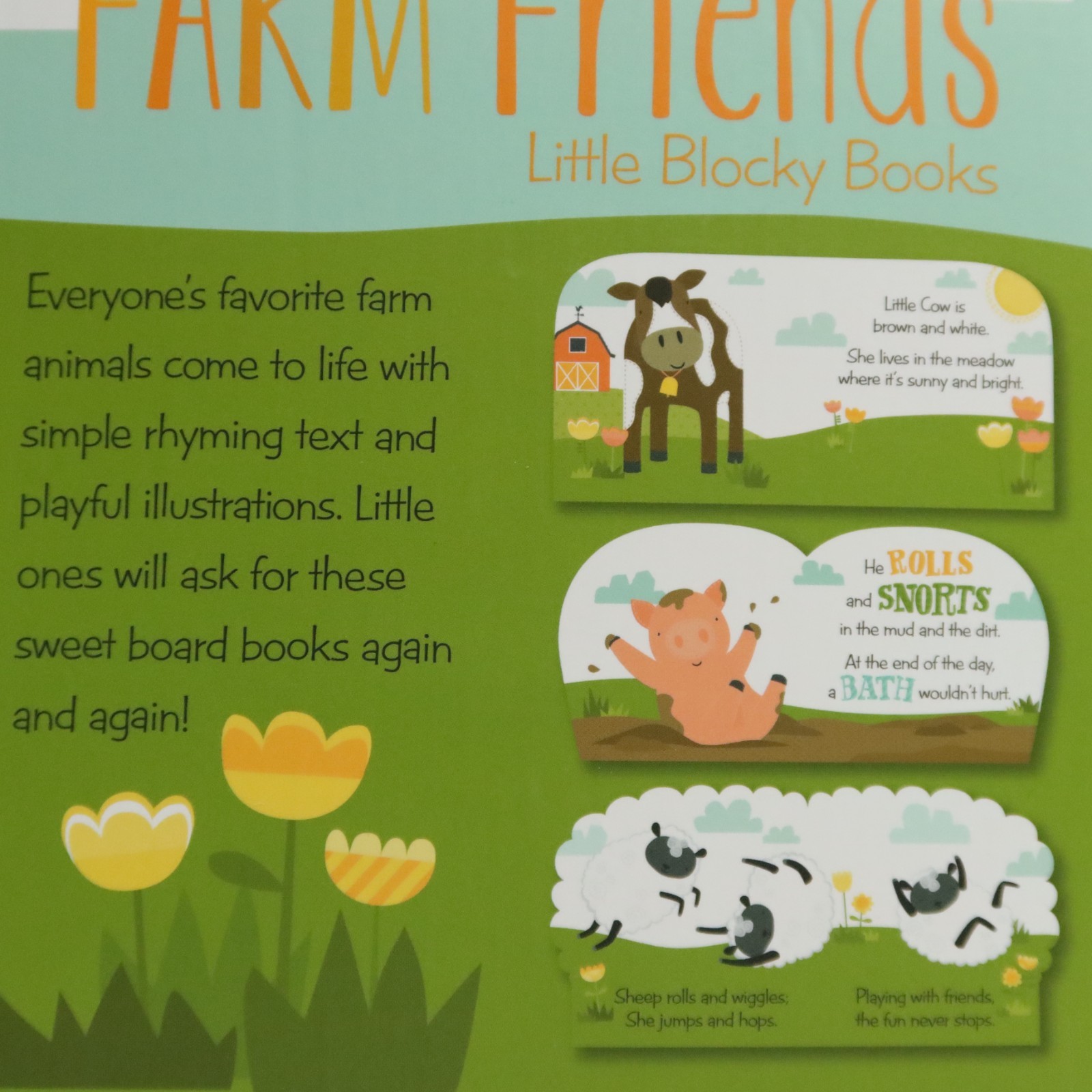 Bendon Farm Friends Little Blocky Books Set Cow Pig Sheep Baby Board Books Kids
