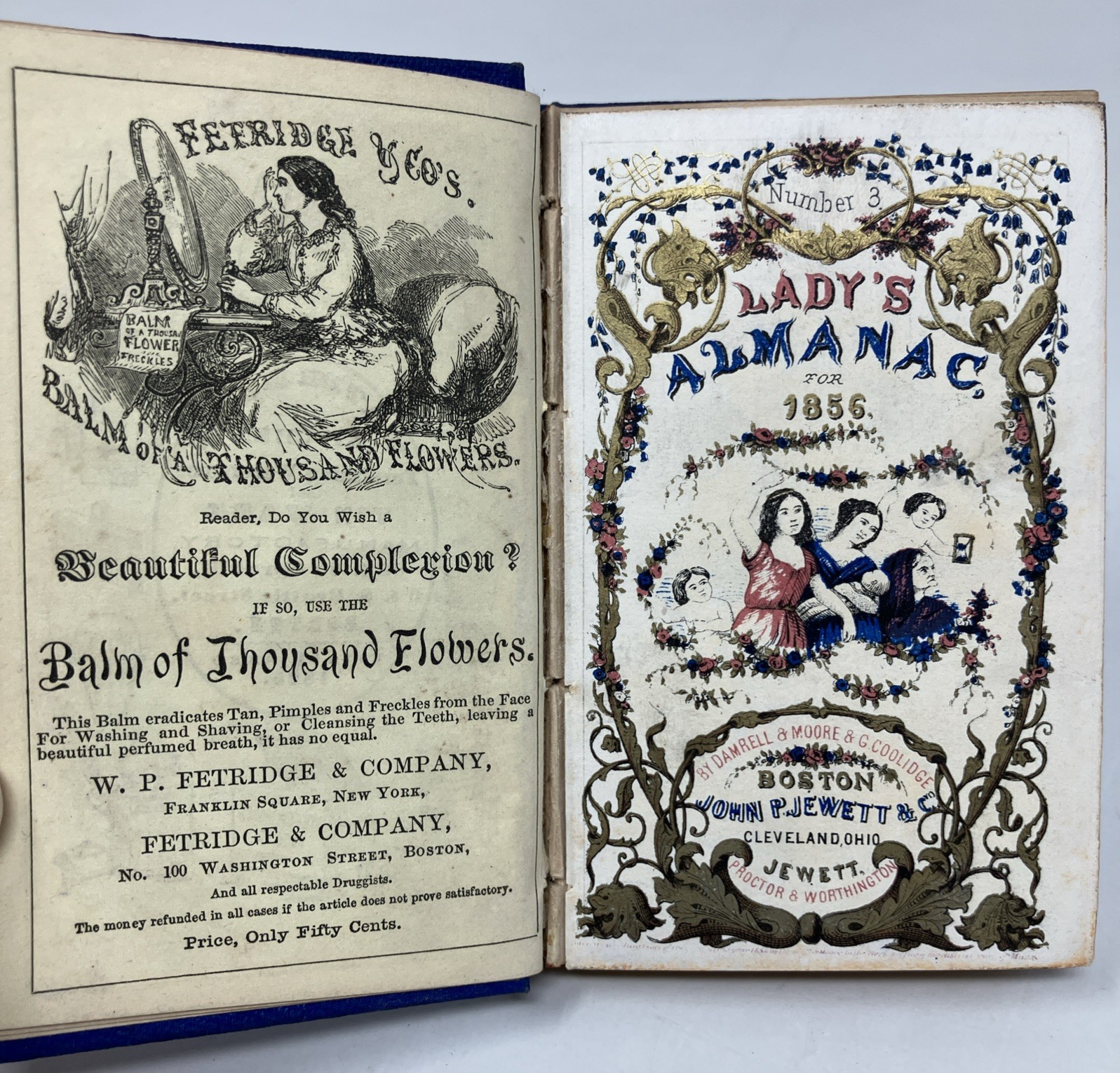 The Lady&rsquo;s Almanac for 1856 Boston MA Miniature Book
