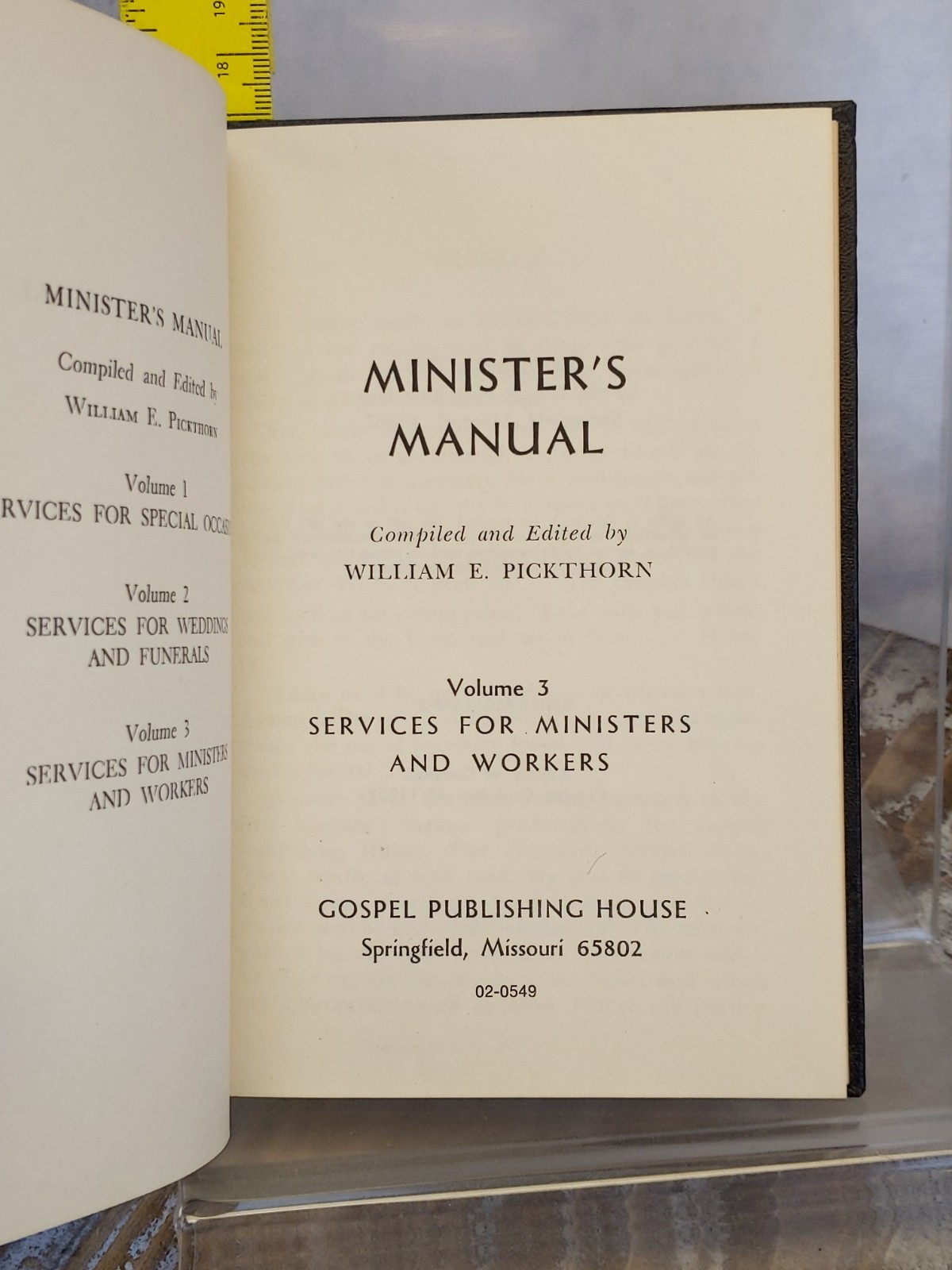 Minister&rsquo;s Manual by William Pickthorn Complete 3 Volume Set 1965 Hardcover