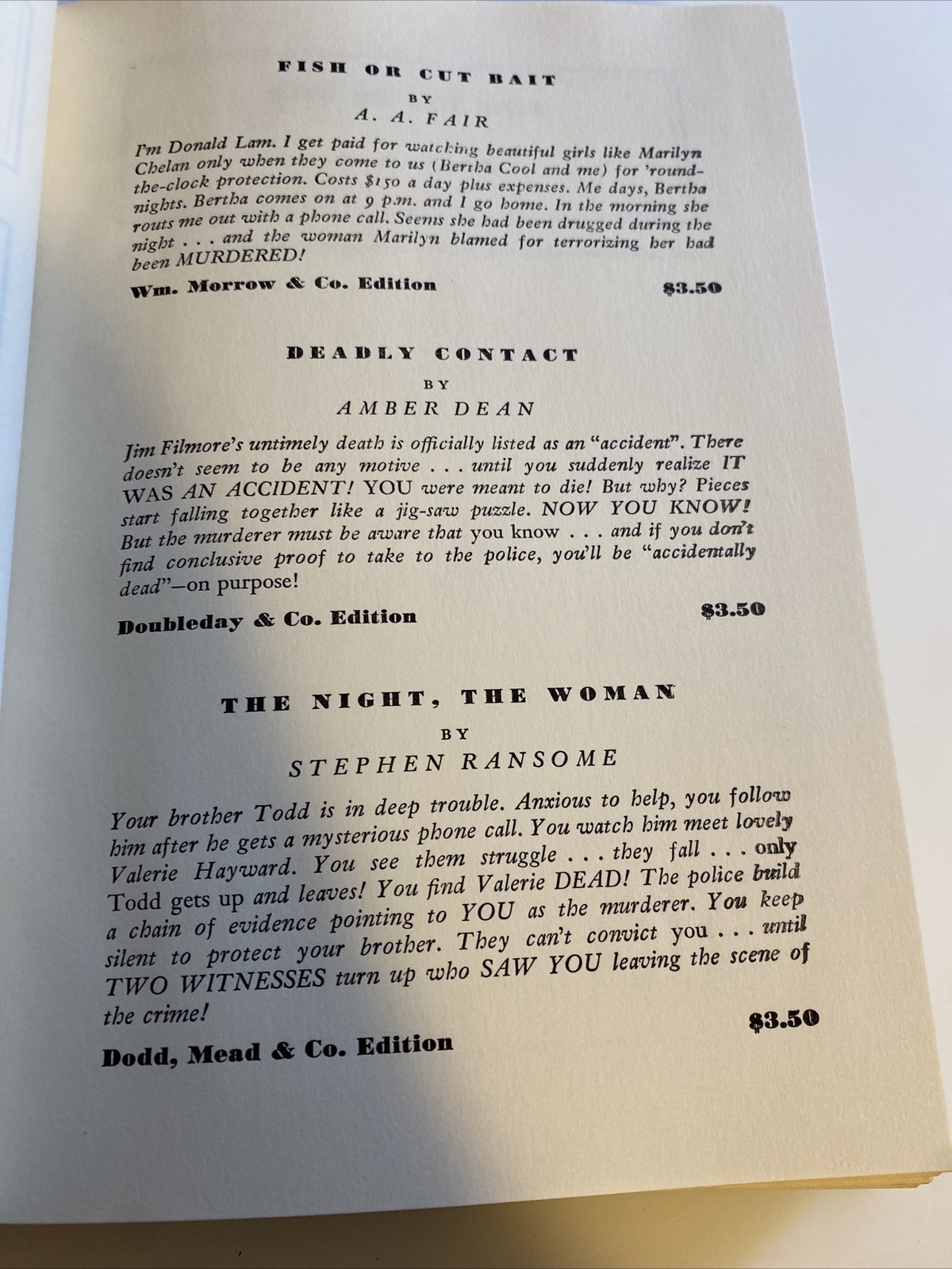Detective Book Club – Walter J. Black (Hardcover, 1963 Fish or Cut Bait h29 c