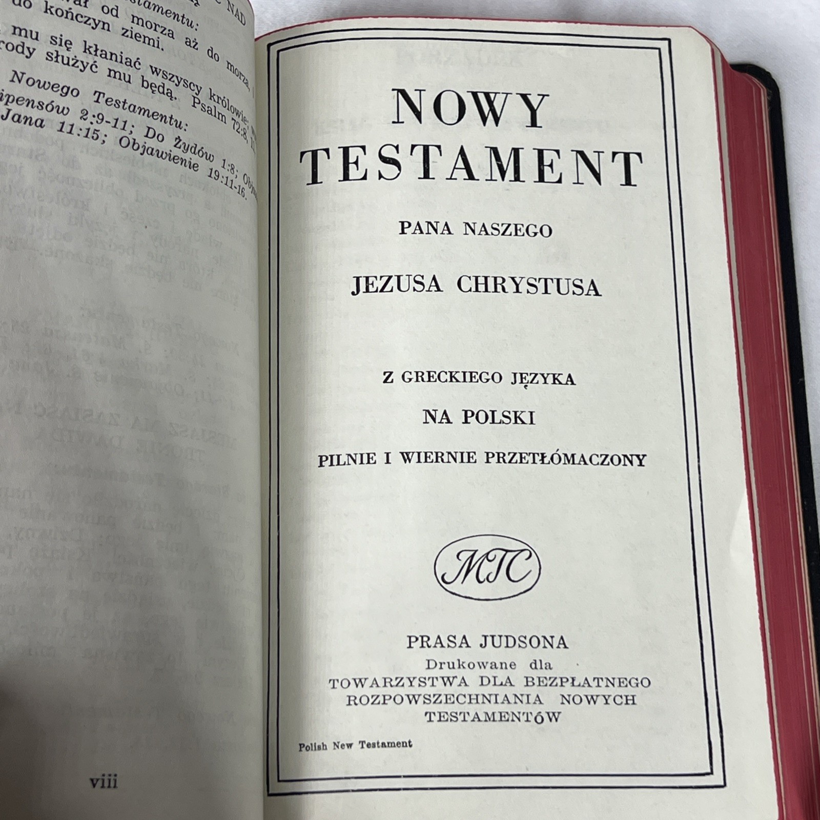 New Testament: Nowy Testament Polish Script Font Bible 6.25&Prime;x4&Prime; NOS