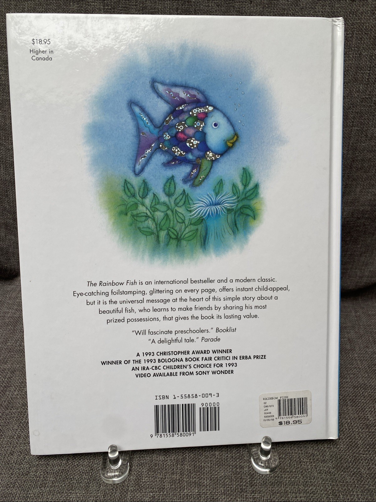 SIGNED The Rainbow Fish by Marcus Pfister Hardcover « For Danielle » 1992