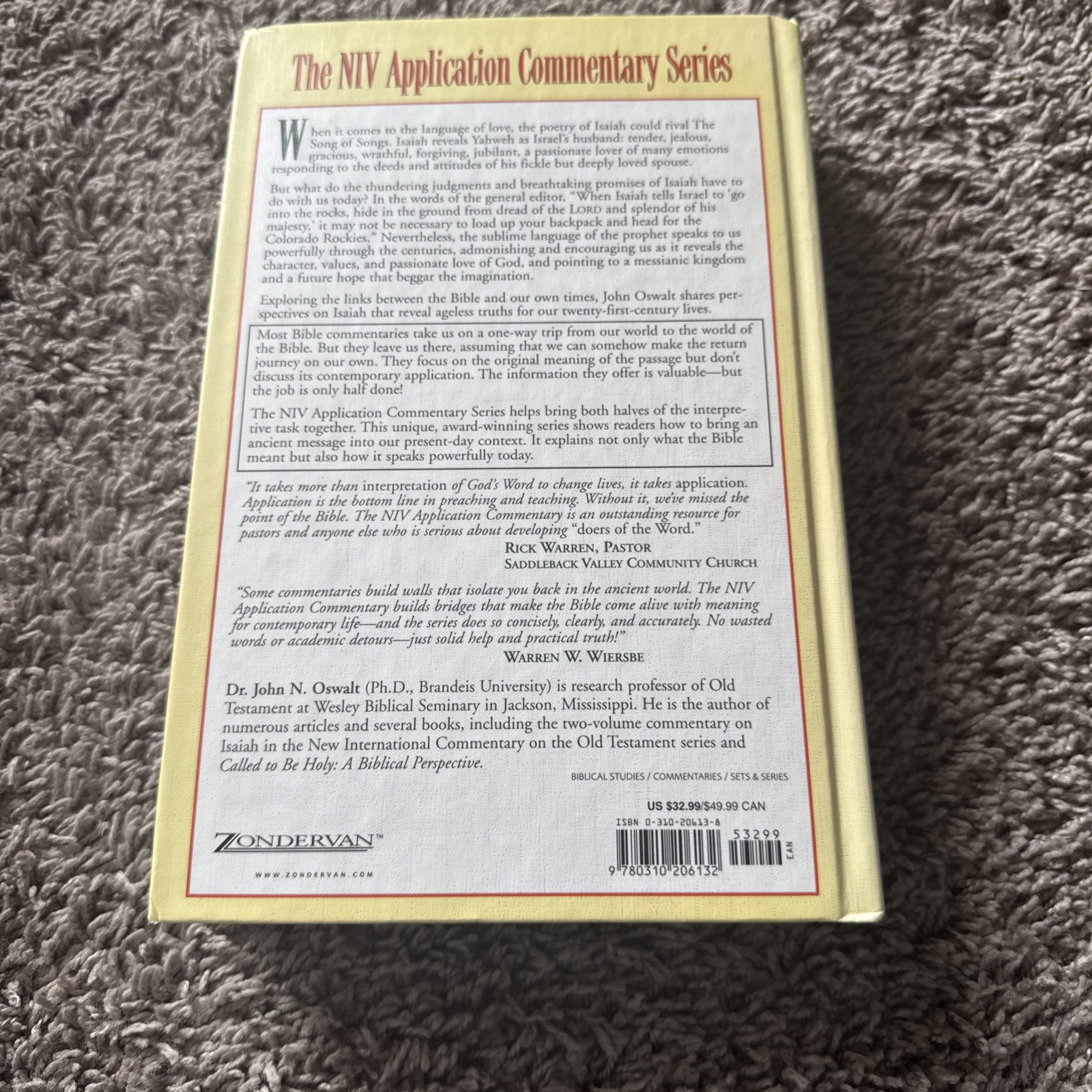 NIV Application Commentary by John N. Oswalt (2003, Hardcover)