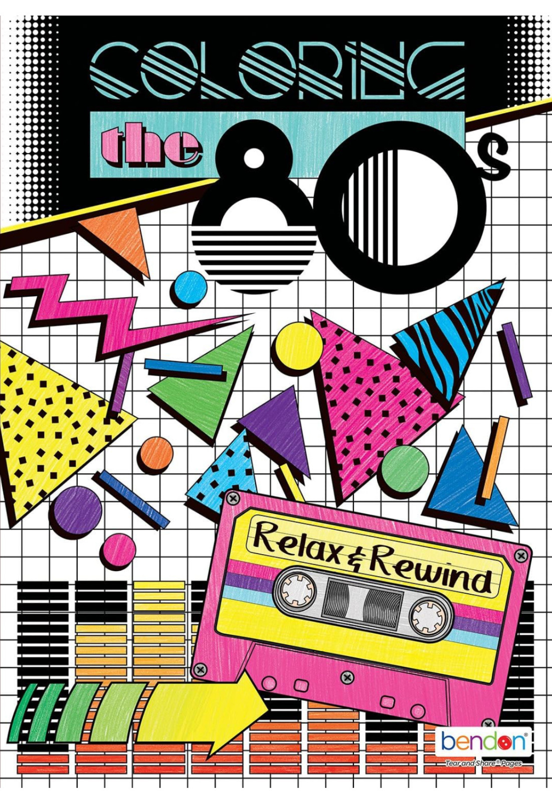 📻 Bendon 16929 Coloring the 80&rsquo;s Advanced Adult Book VG 38 Pix HipHop FreeShip